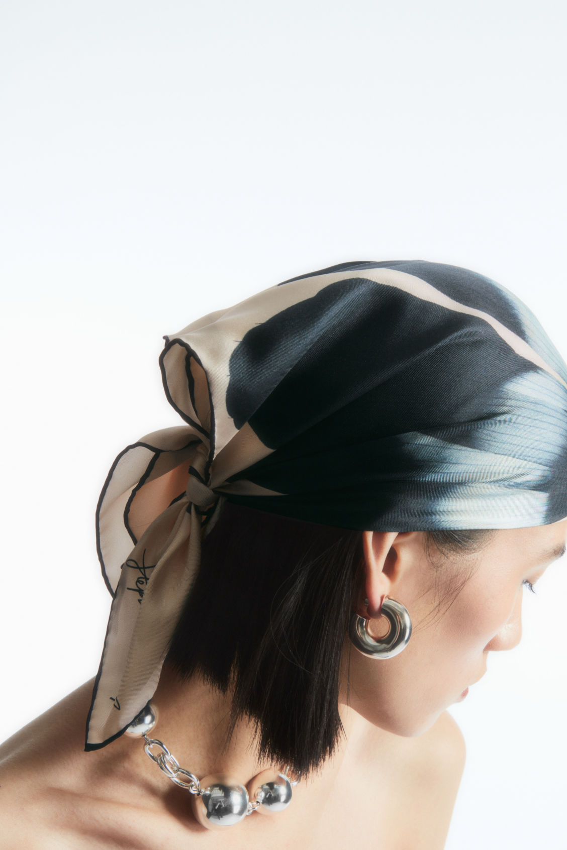 FLORAL-PRINT PURE SILK SCARF