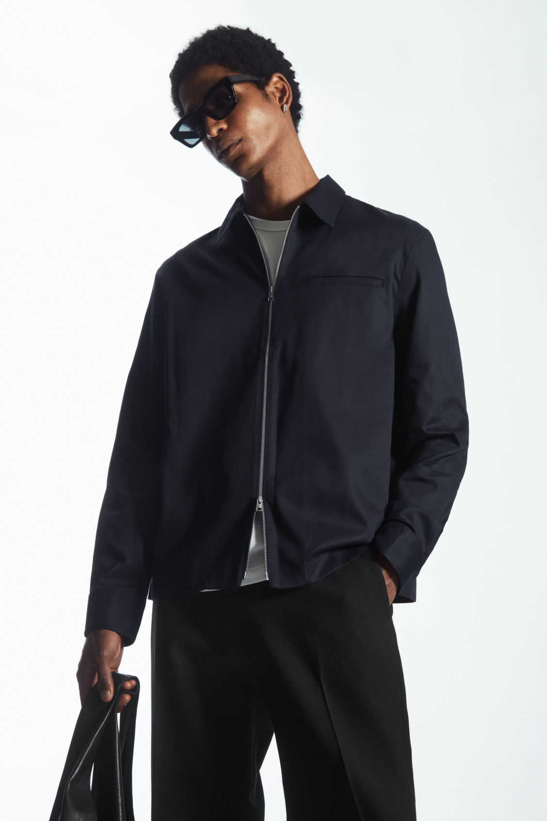 TWILL ZIP-UP SHIRT