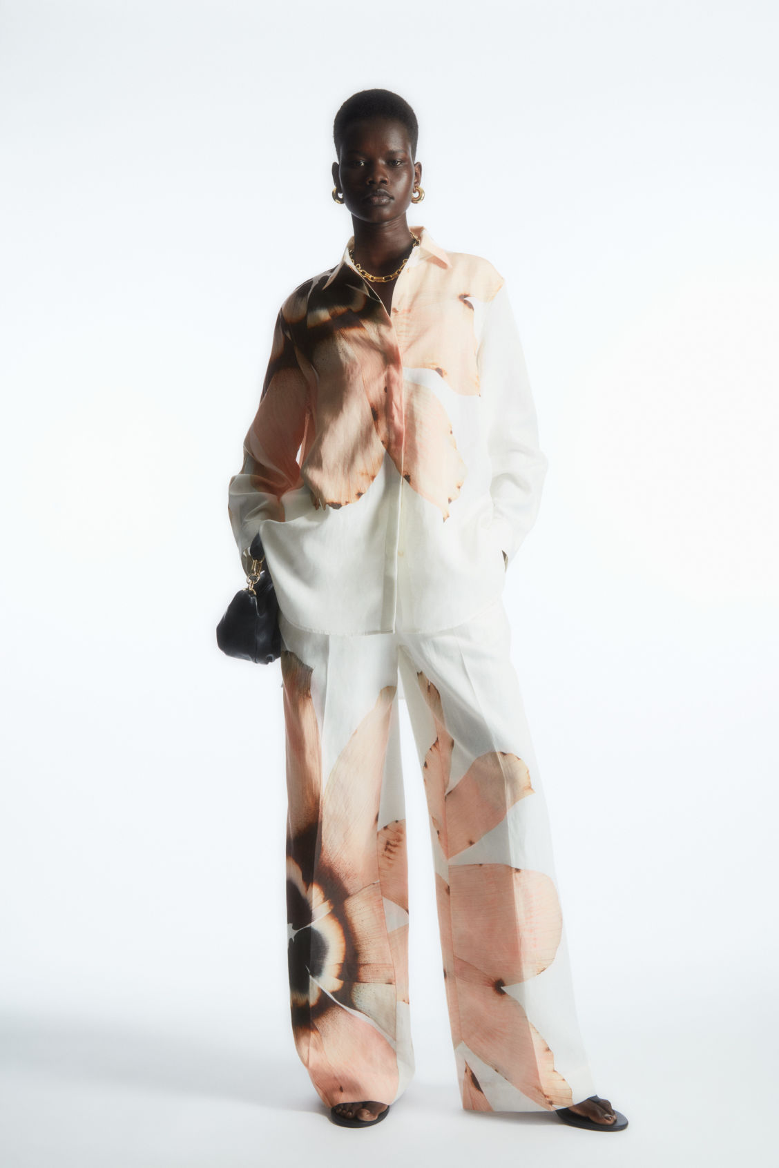 FLORAL-PRINT LINEN-BLEND SHIRT