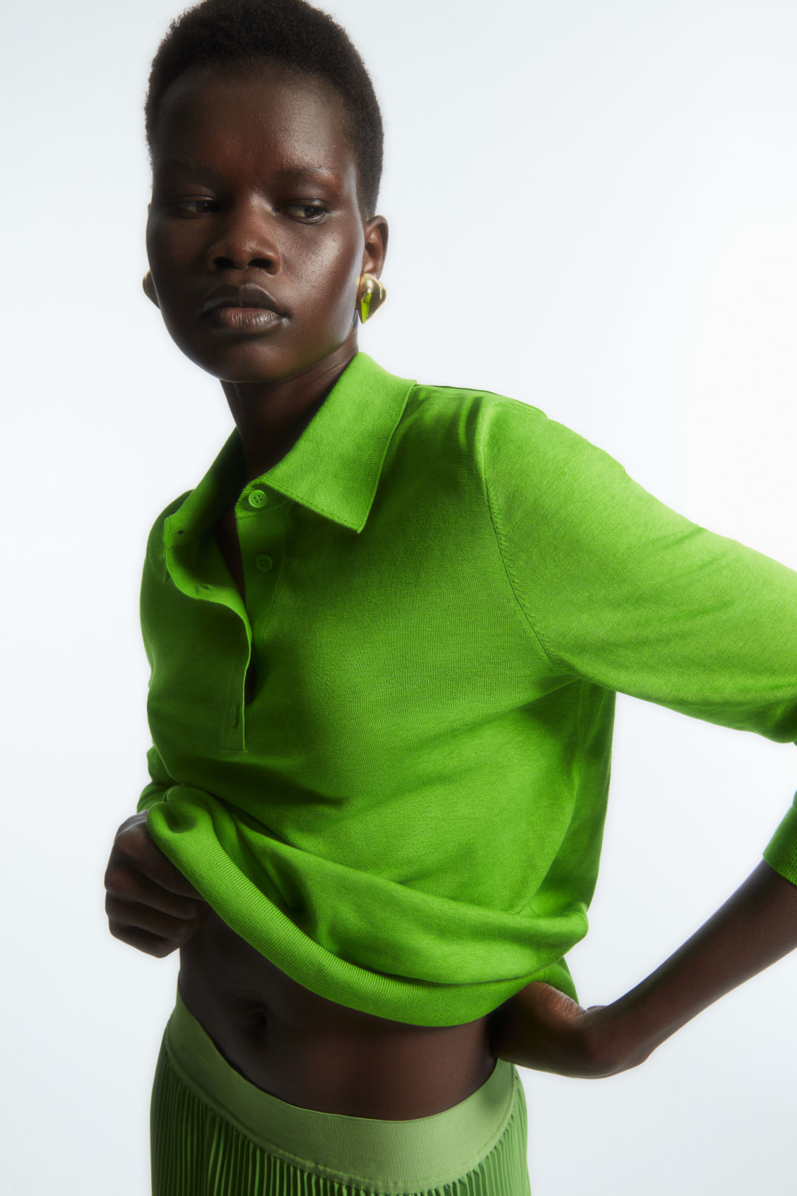 KNITTED SILK-BLEND POLO SHIRT