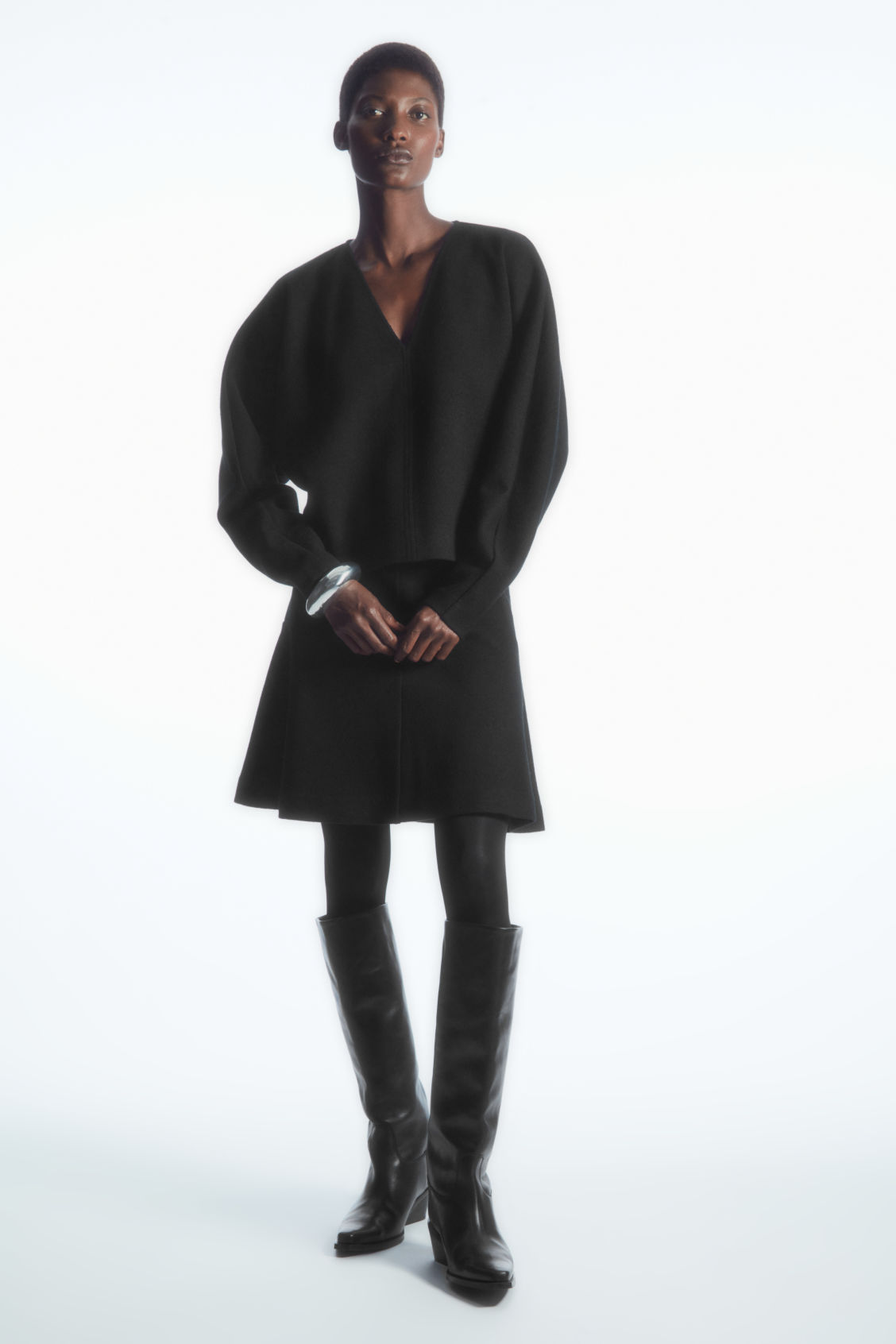 BOILED-WOOL MINI SKIRT