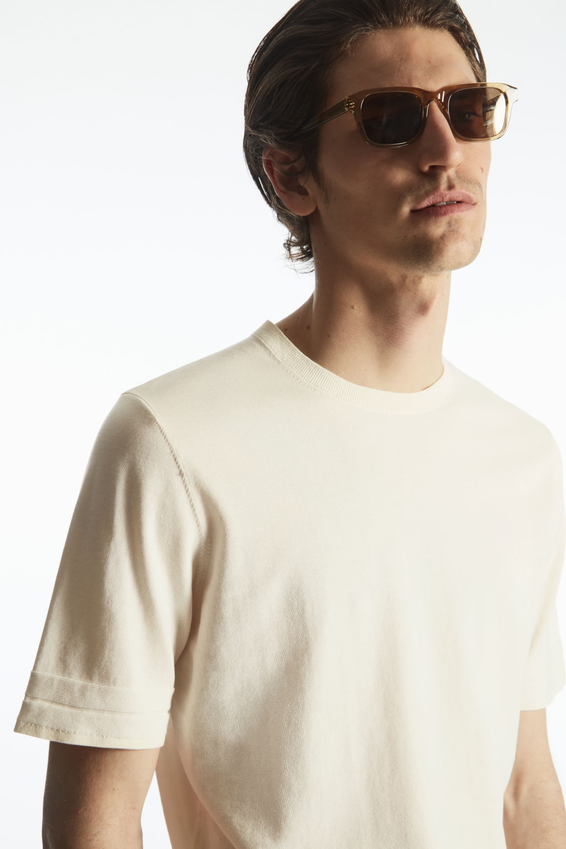 REGULAR-FIT KNITTED-CUFF T-SHIRT