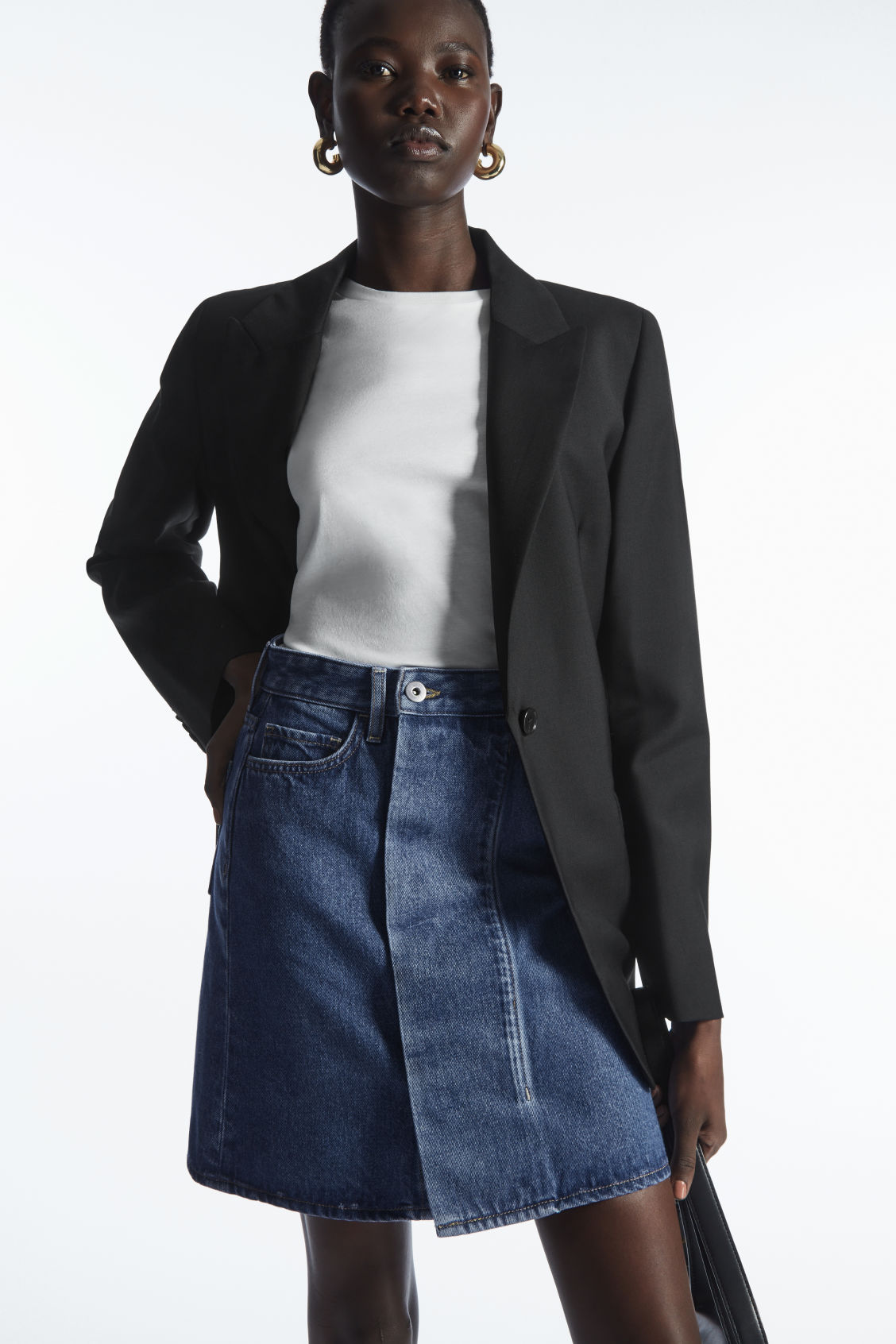 DENIM MINI WRAP SKIRT