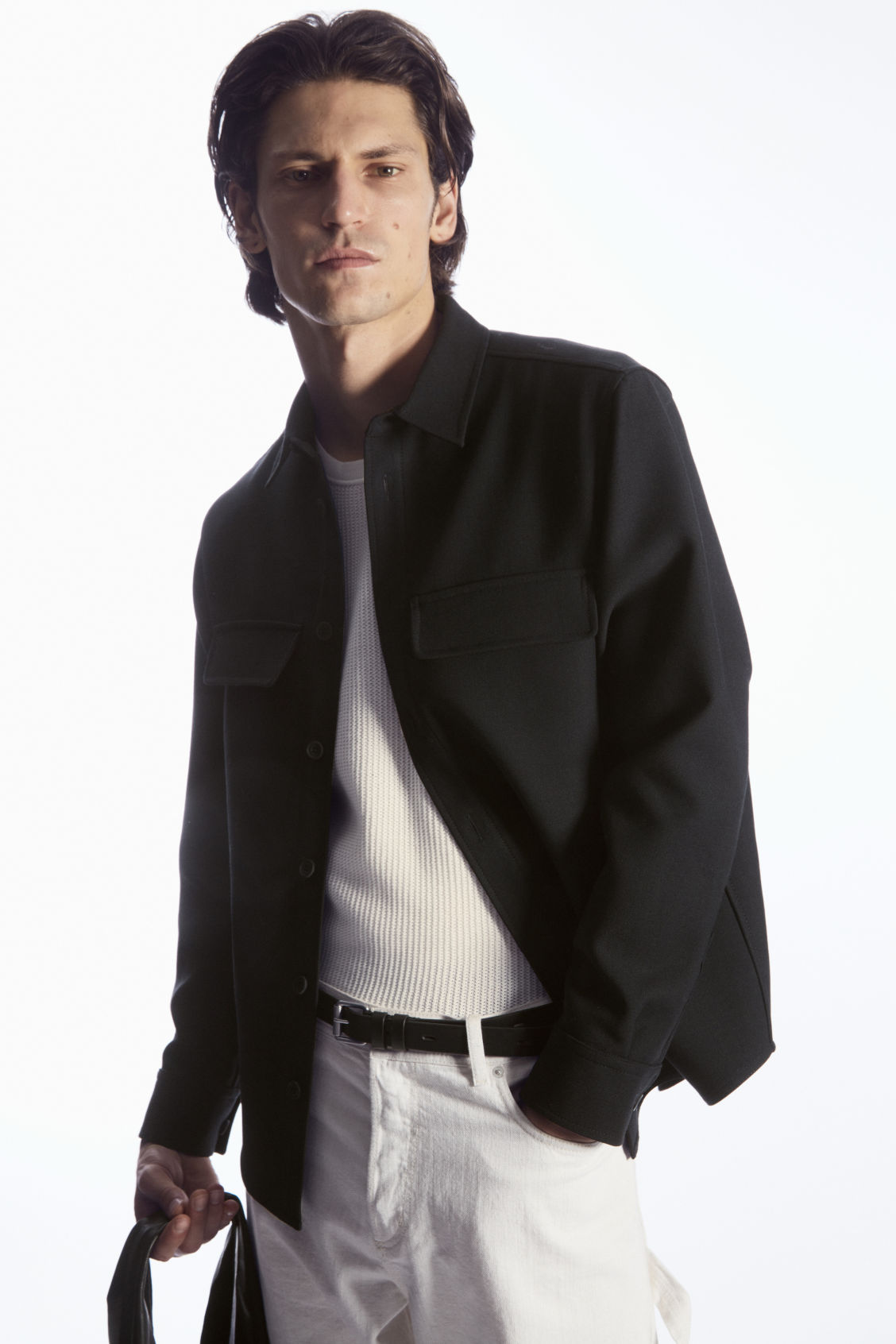 FLAP-POCKET WOOL-BLEND OVERSHIRT