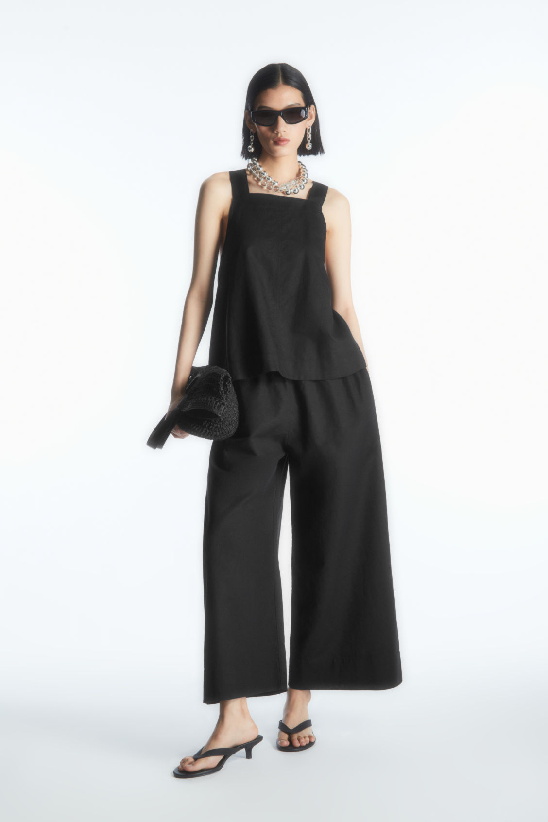 LINEN-BLEND CULOTTES