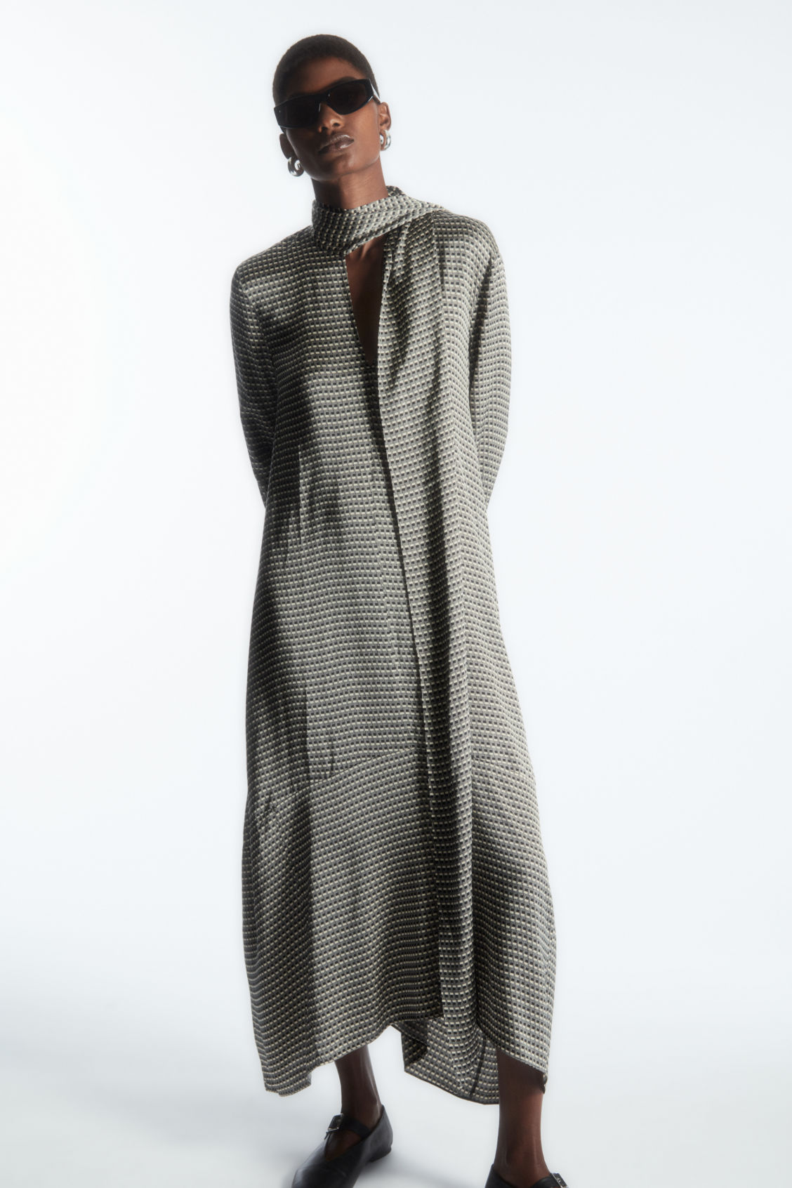 SCARF-DETAIL MAXI DRESS