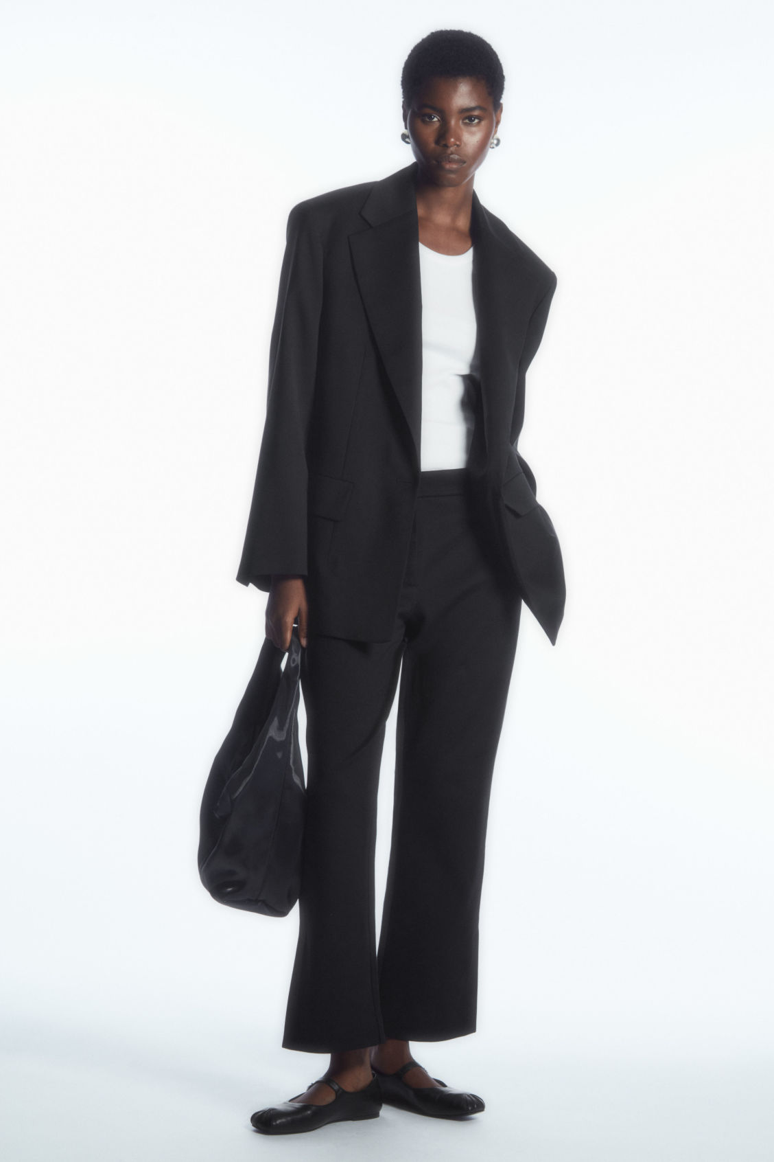 HIGH-WAISTED PINTUCKED TROUSERS