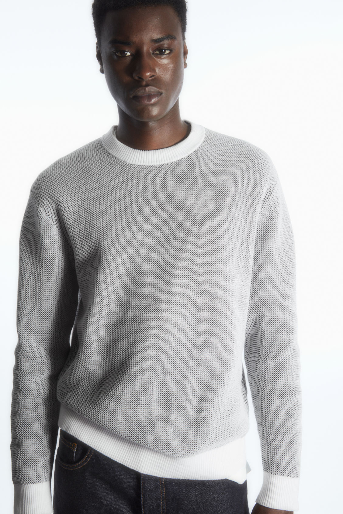 DOUBLE-FACED COTTON-MESH JUMPER