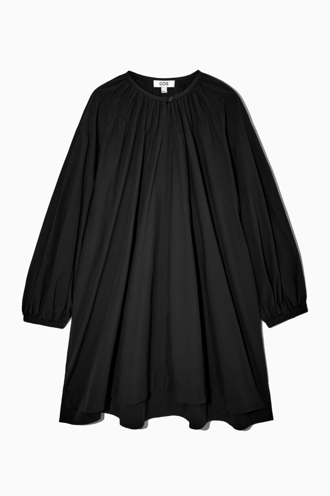 OVERSIZED GATHERED MINI DRESS