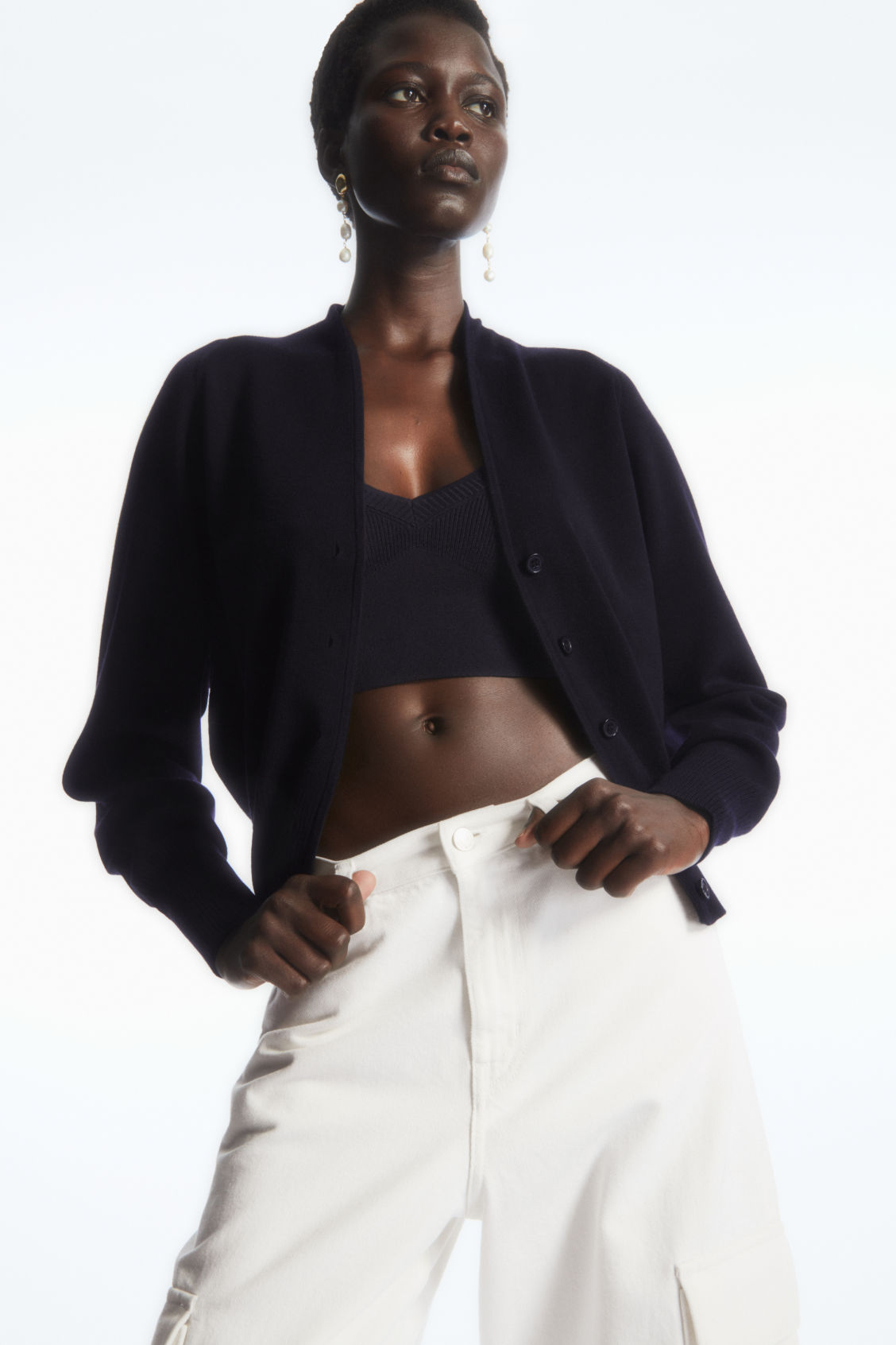 WAISTED KNITTED CARDIGAN