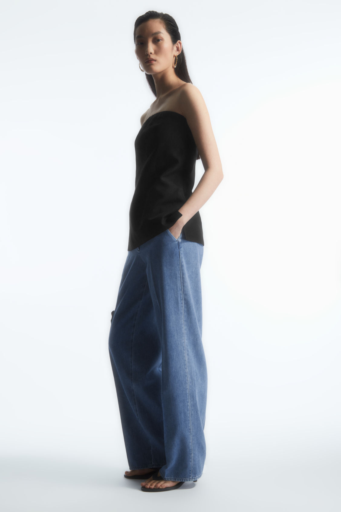 STRAIGHT-LEG DENIM TROUSERS