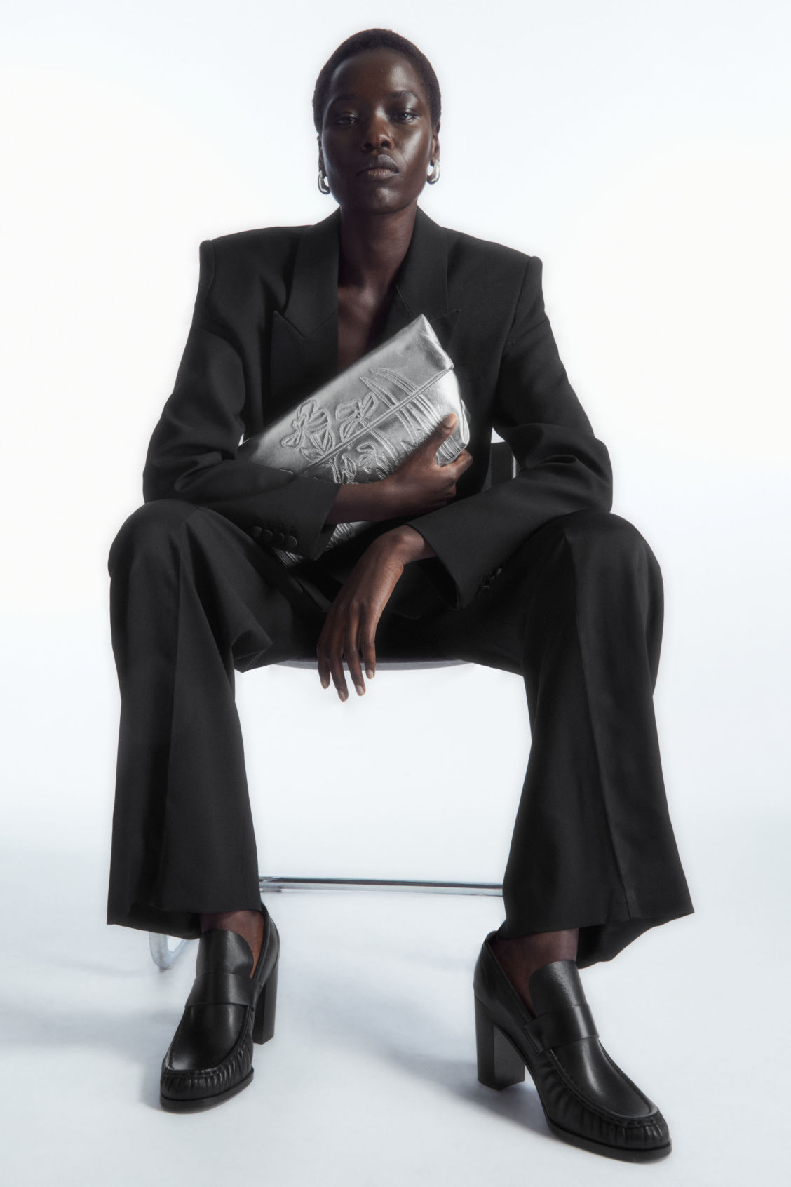 HEELED LEATHER LOAFERS