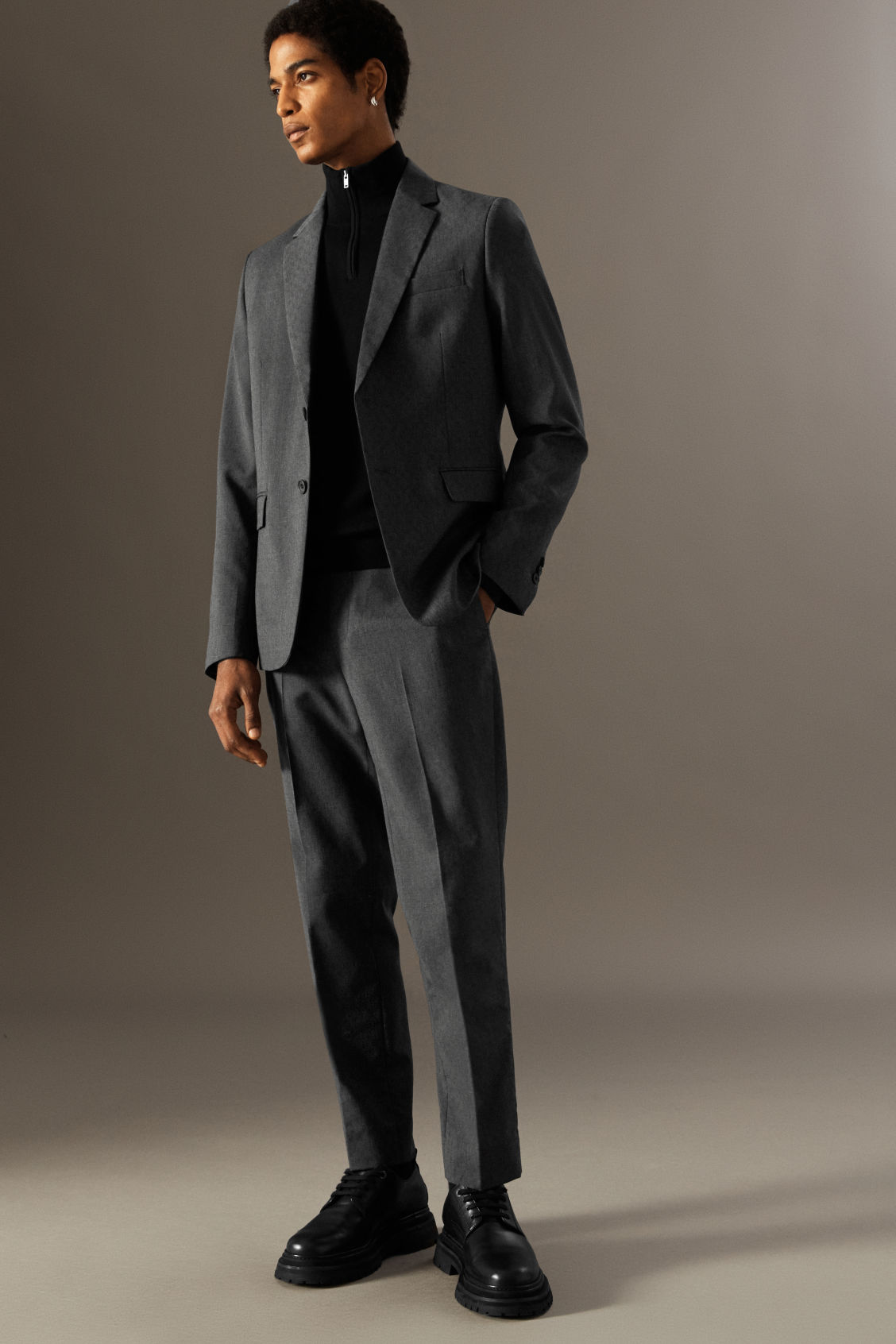 WOOL-JACQUARD TROUSERS - SLIM