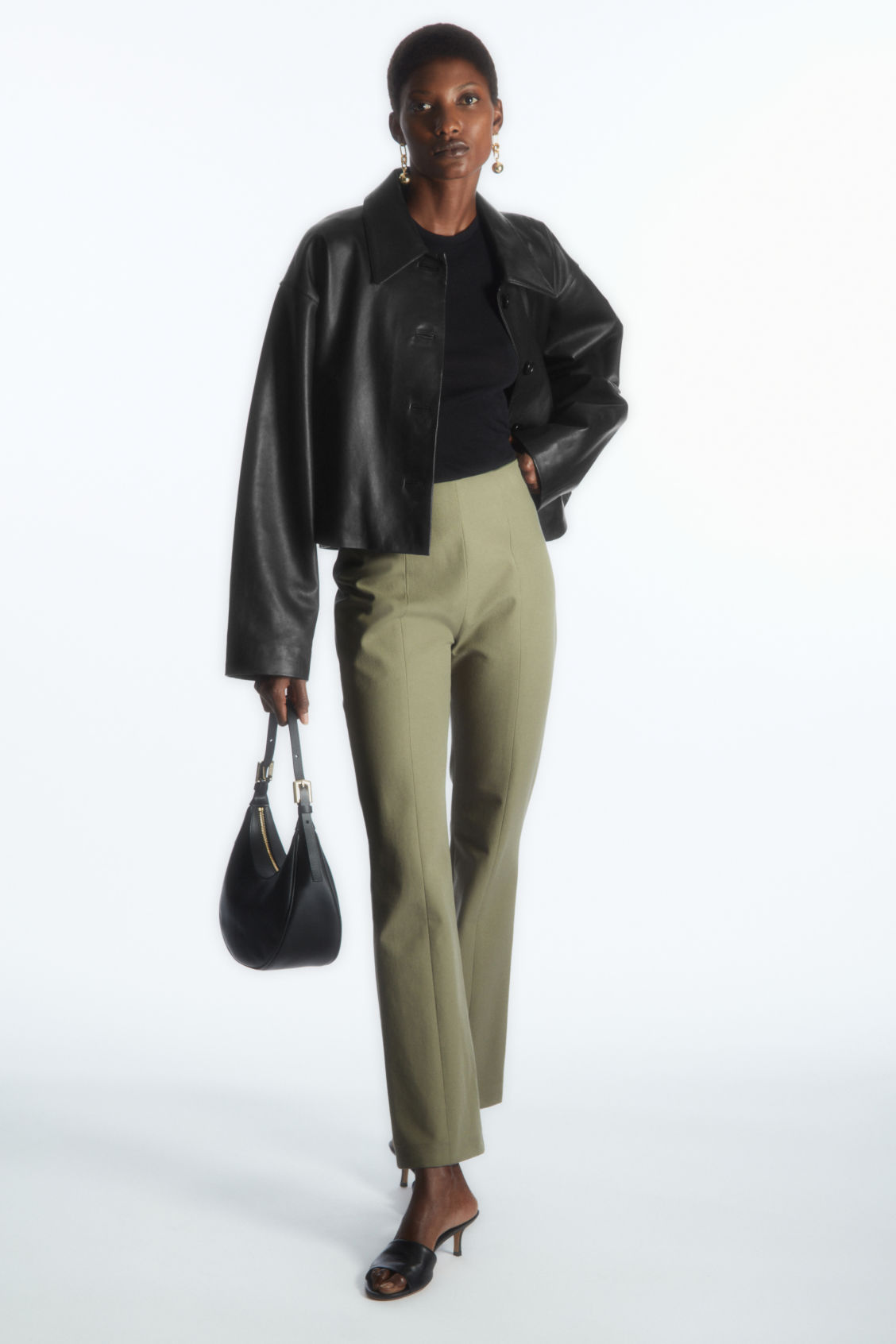 SLIM-FIT KICK-FLARE TROUSERS