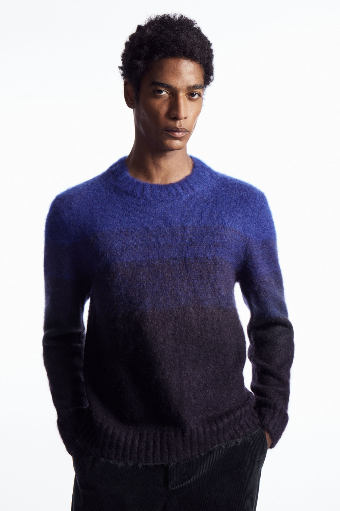 COLOUR-BLOCK MOHAIR-BLEND JUMPER