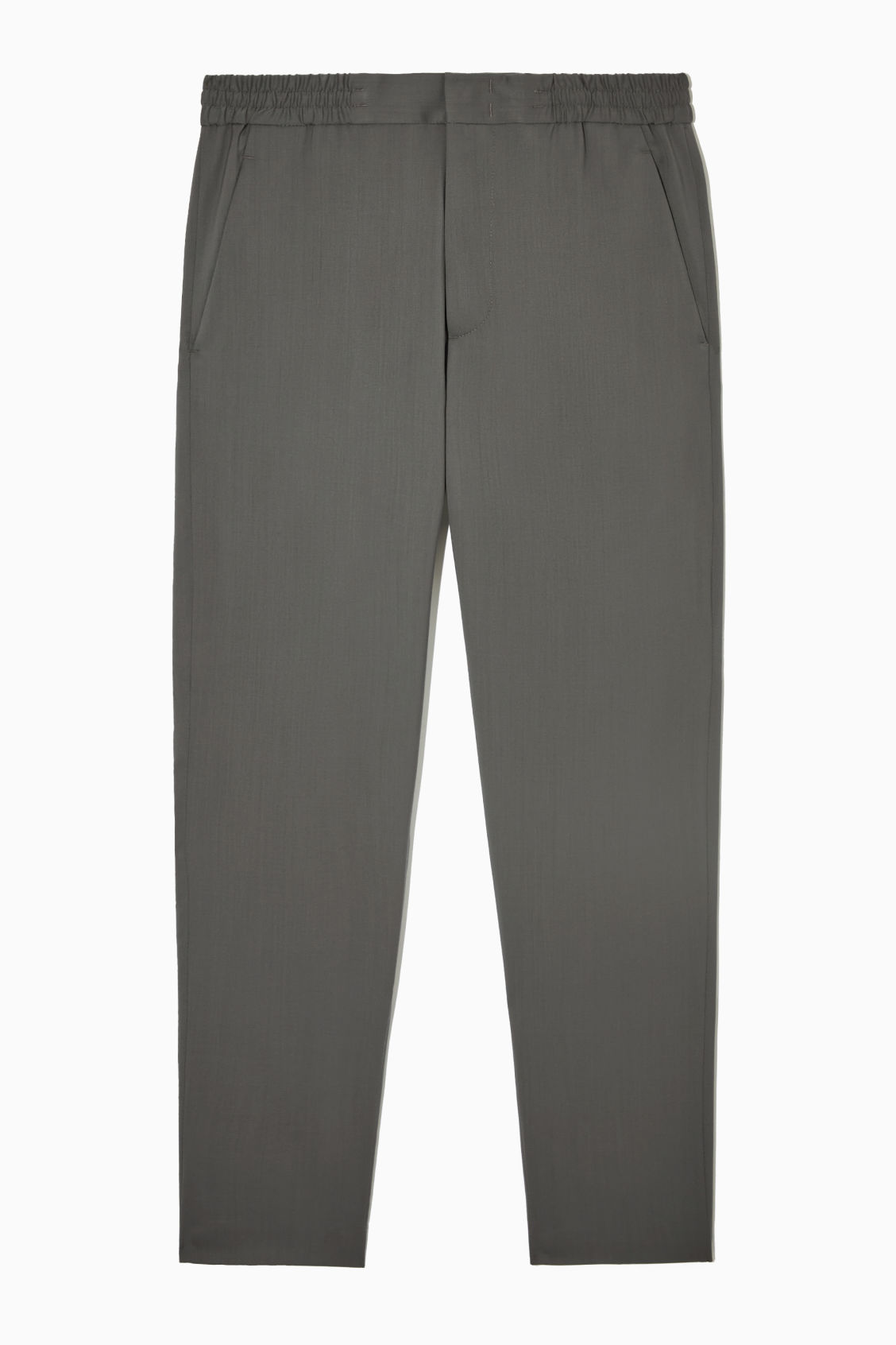 REGULAR-FIT TAPERED WOOL TROUSERS