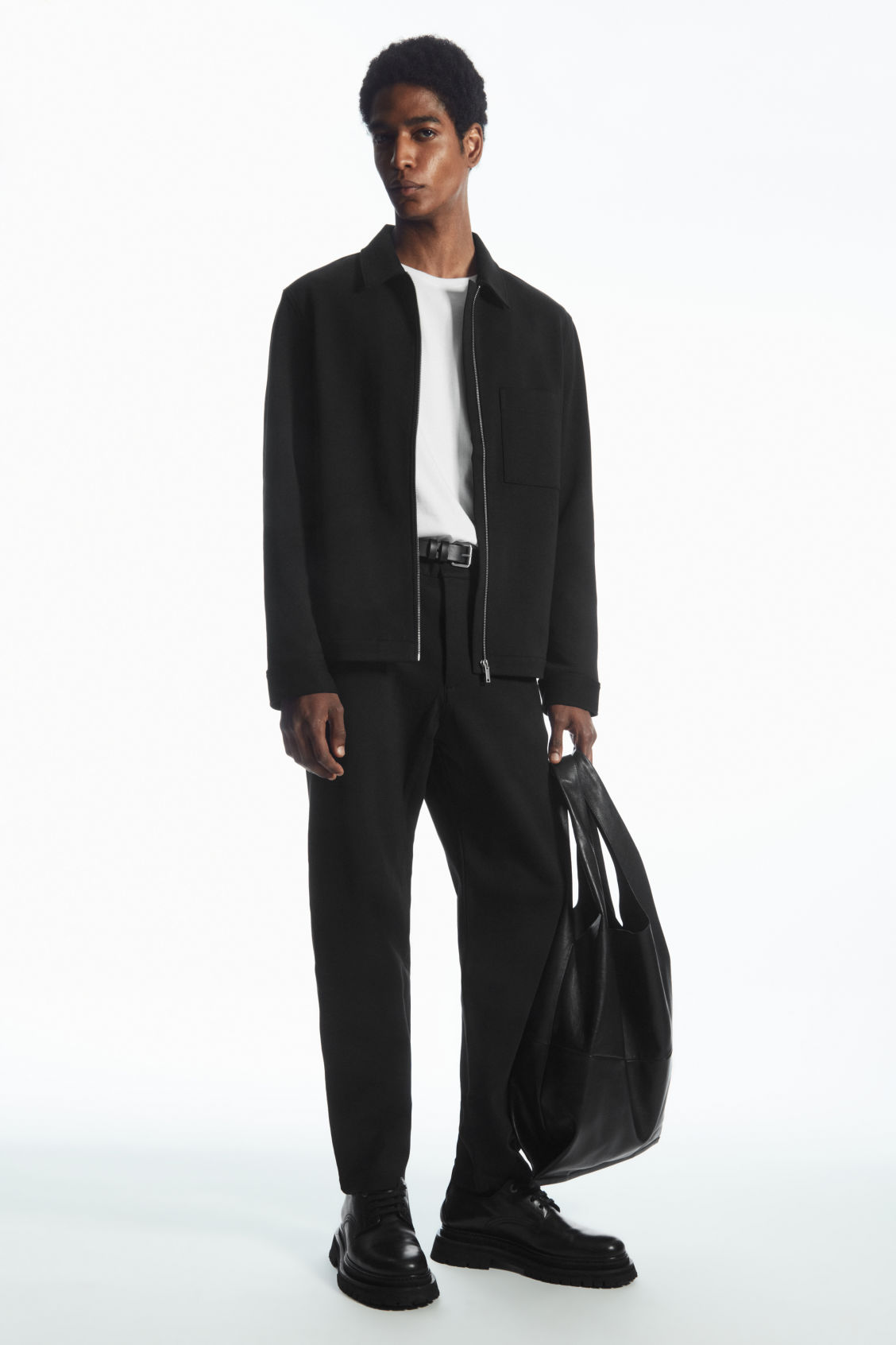 TAPERED COTTON-JERSEY TROUSERS