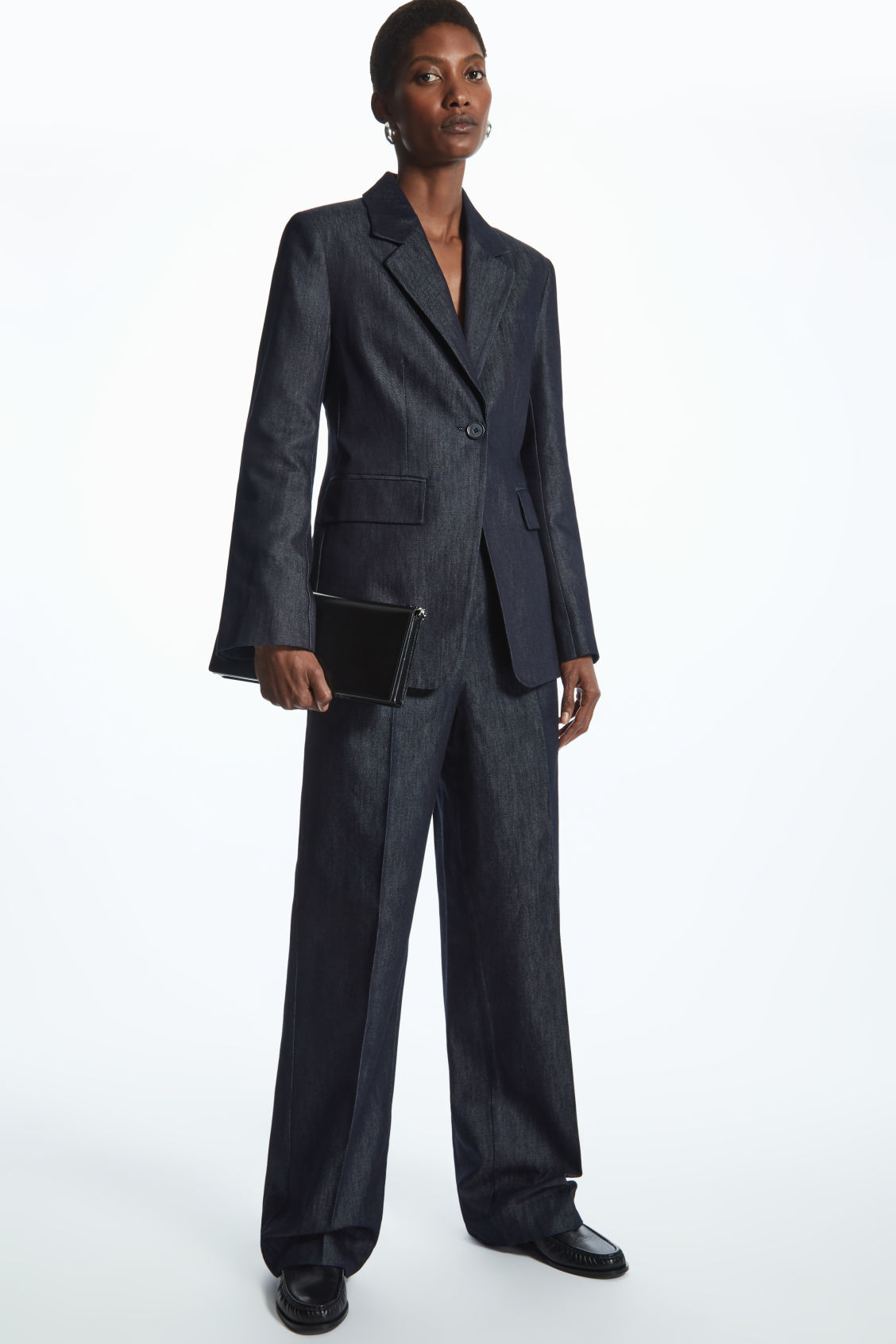 TAILORED STRAIGHT-LEG DENIM TROUSERS