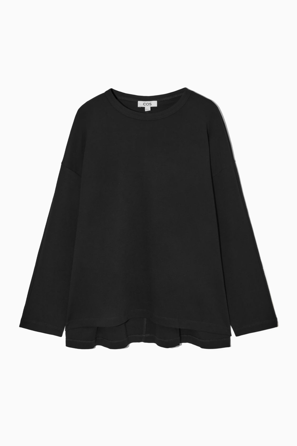 STEPPED-HEM LONG-SLEEVED TOP