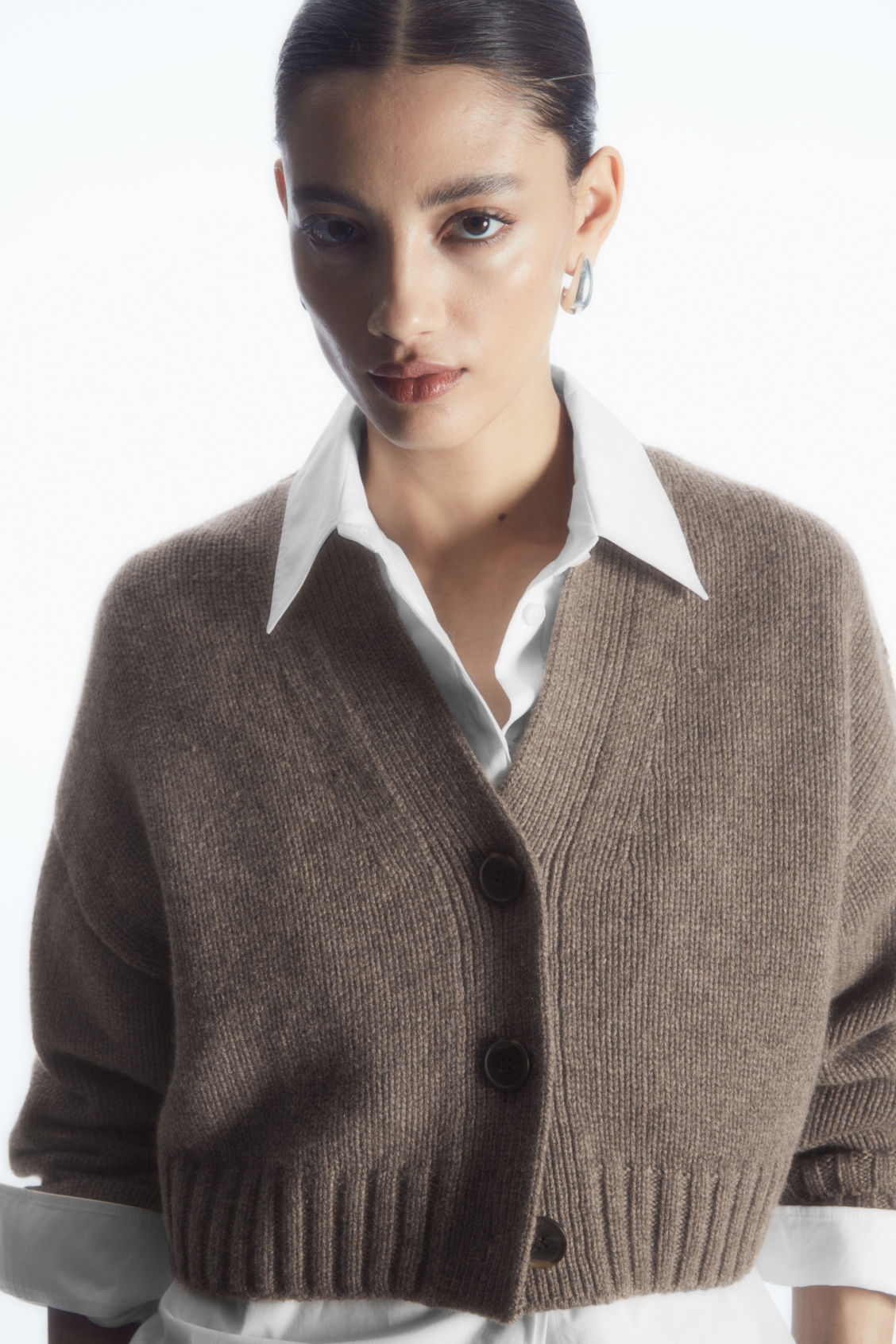 CHUNKY CROPPED CASHMERE-BLEND CARDIGAN