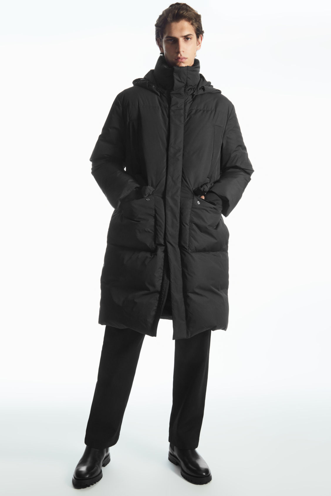 RECYCLED-DOWN PUFFER COAT