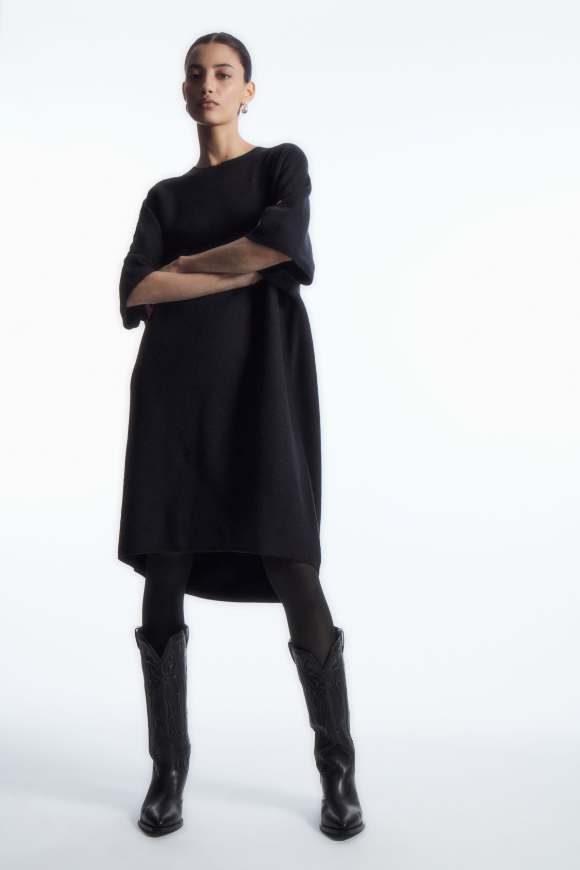 OVERSIZED-FIT WOOL T-SHIRT DRESS