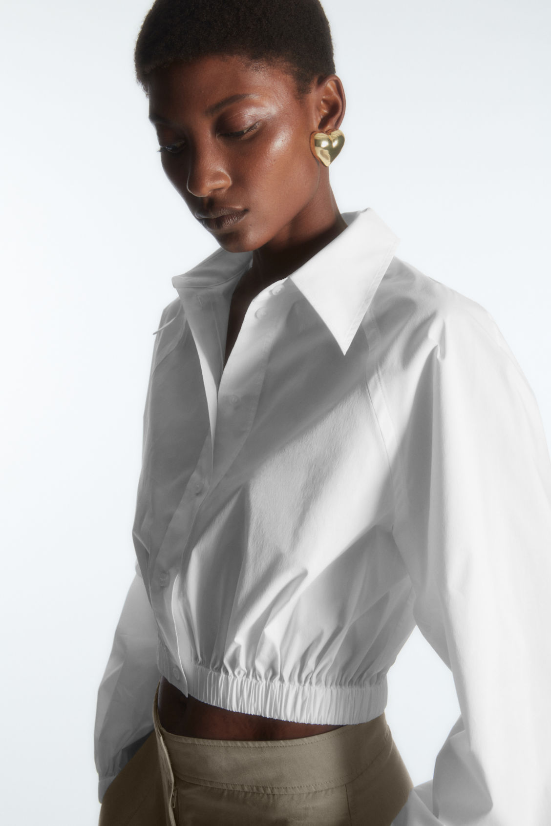 CROPPED ELASTICATED SHIRT