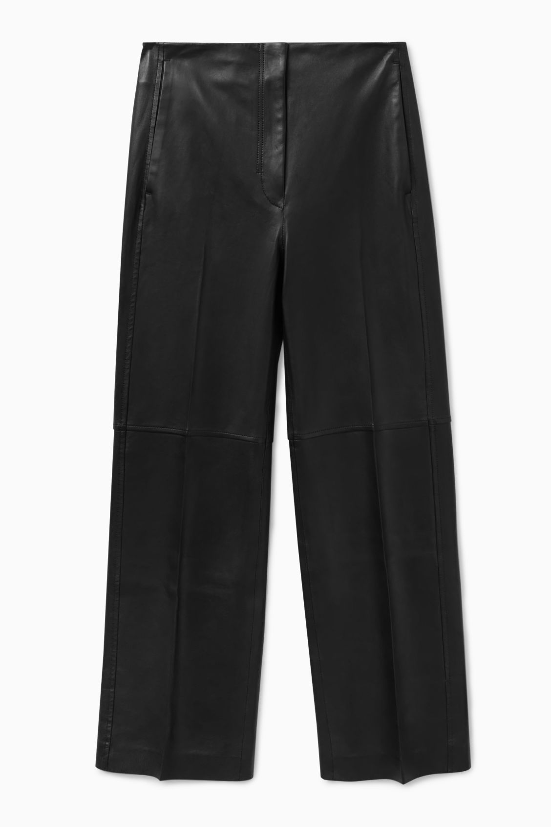 WIDE-LEG LEATHER TROUSERS