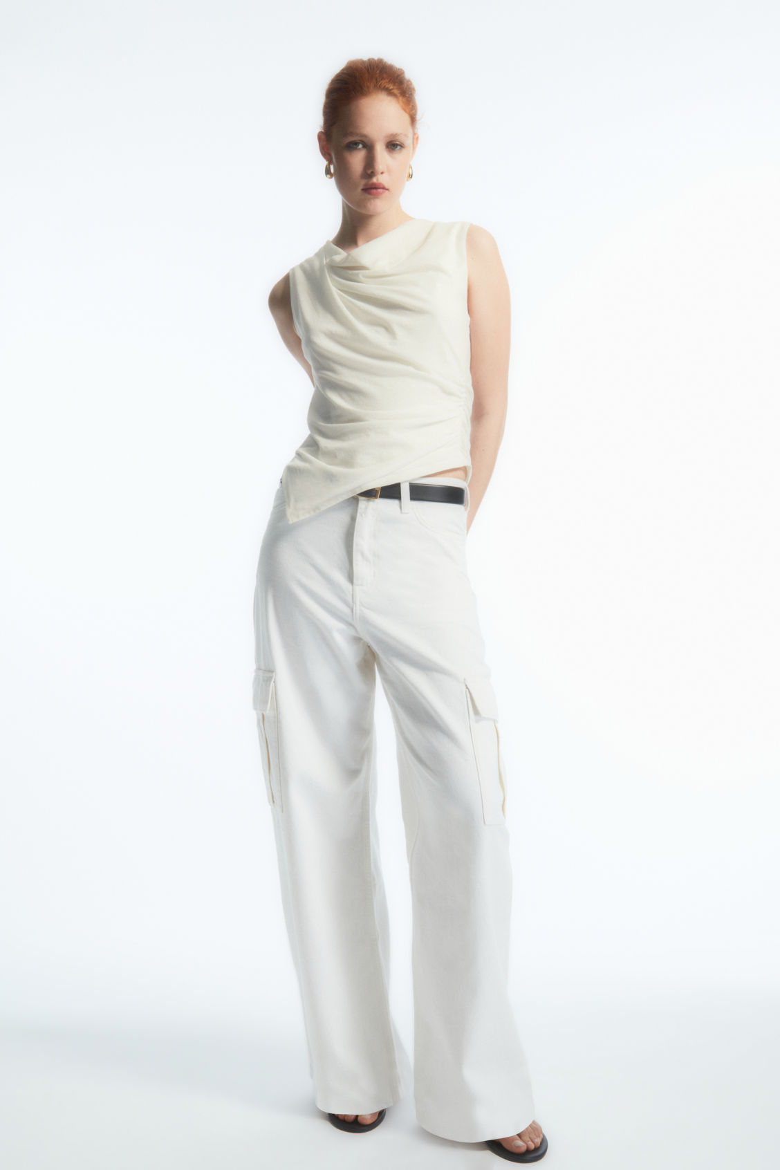 ASYMMETRIC DRAPED SLEEVELESS TOP