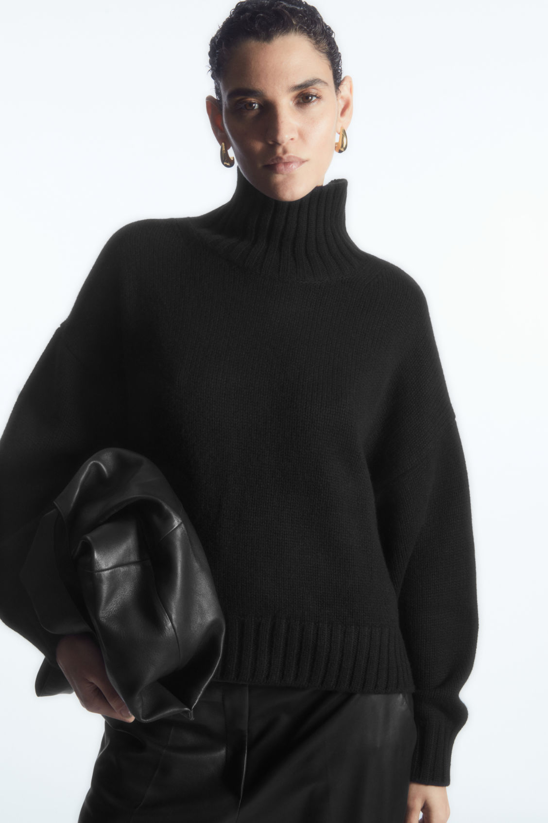 CHUNKY PURE CASHMERE TURTLENECK JUMPER
