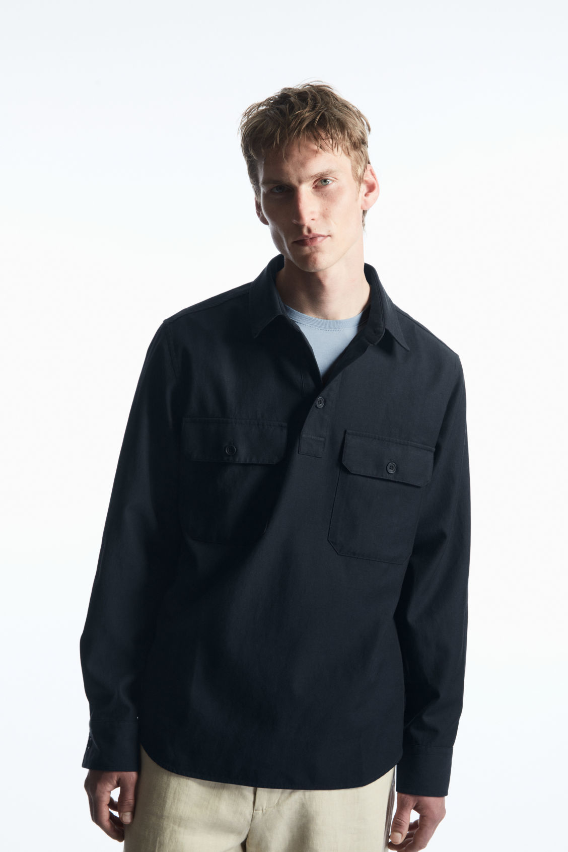 HALF-PLACKET UTILITY OVERSHIRT