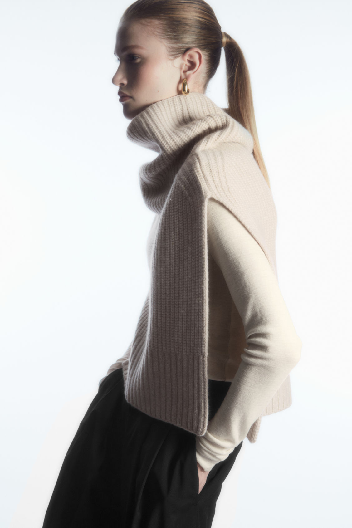 CHUNKY PURE CASHMERE OPEN-SIDE VEST