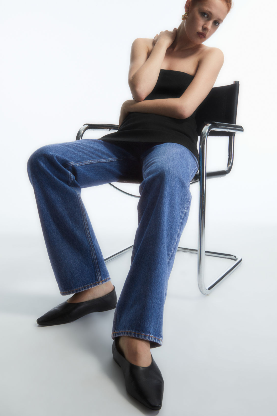 POINTED LEATHER BALLET FLATS