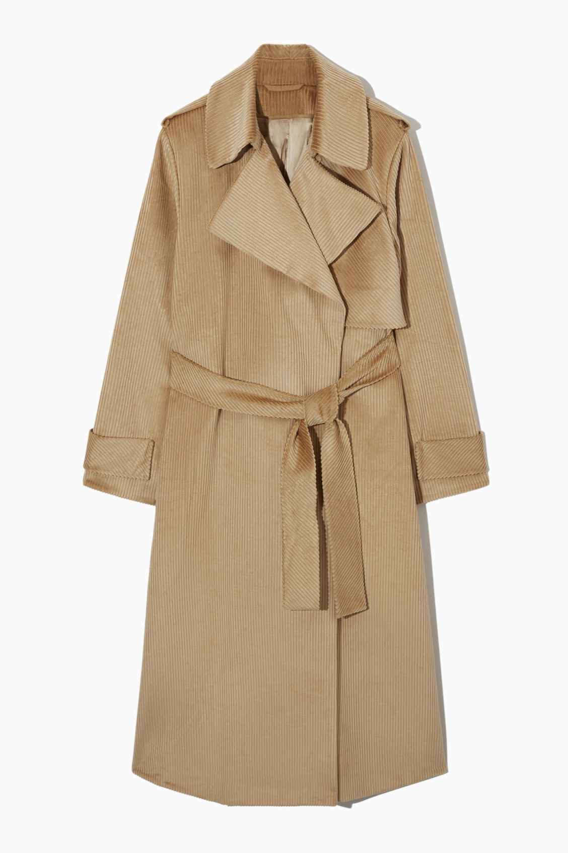 RELAXED-FIT CORDUROY TRENCH COAT