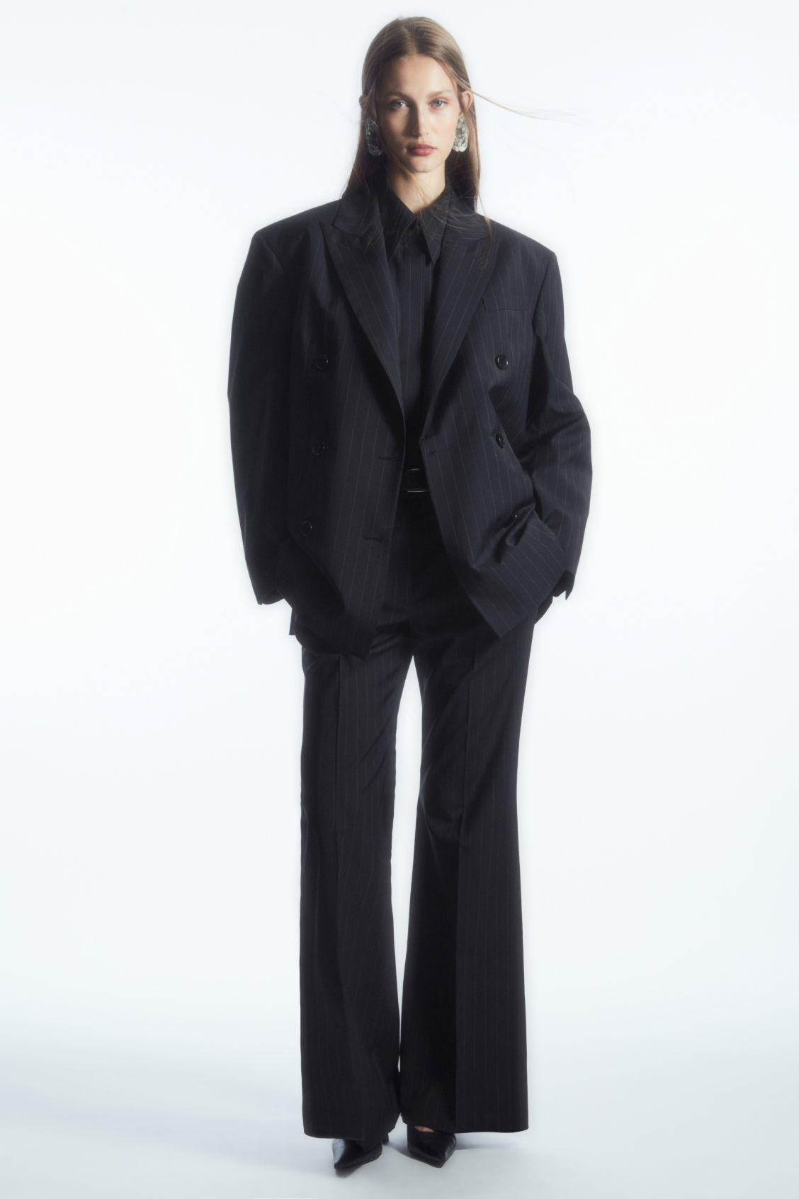 FLARED WOOL TROUSERS