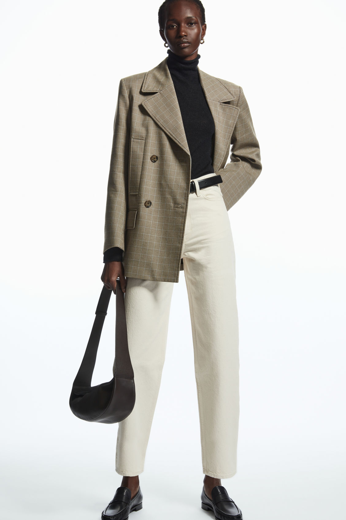 CHECKED DOUBLE-BREASTED BLAZER