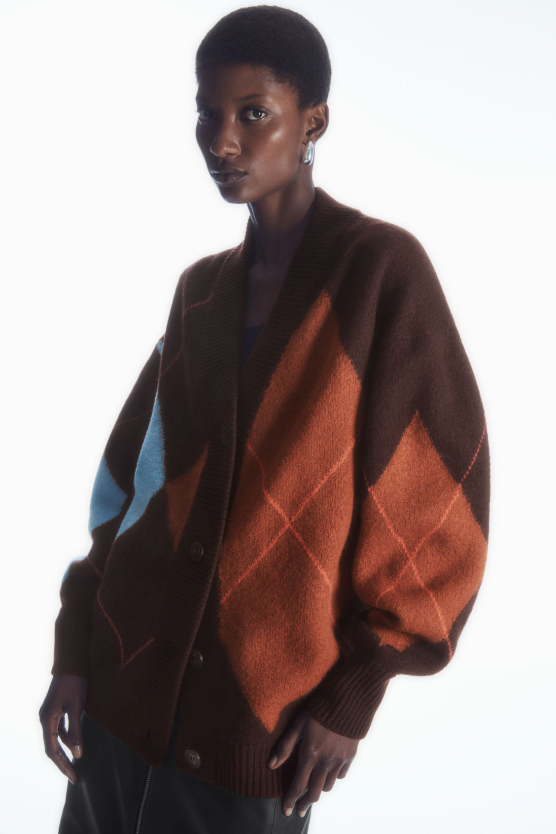 ARGYLE WOOL CARDIGAN