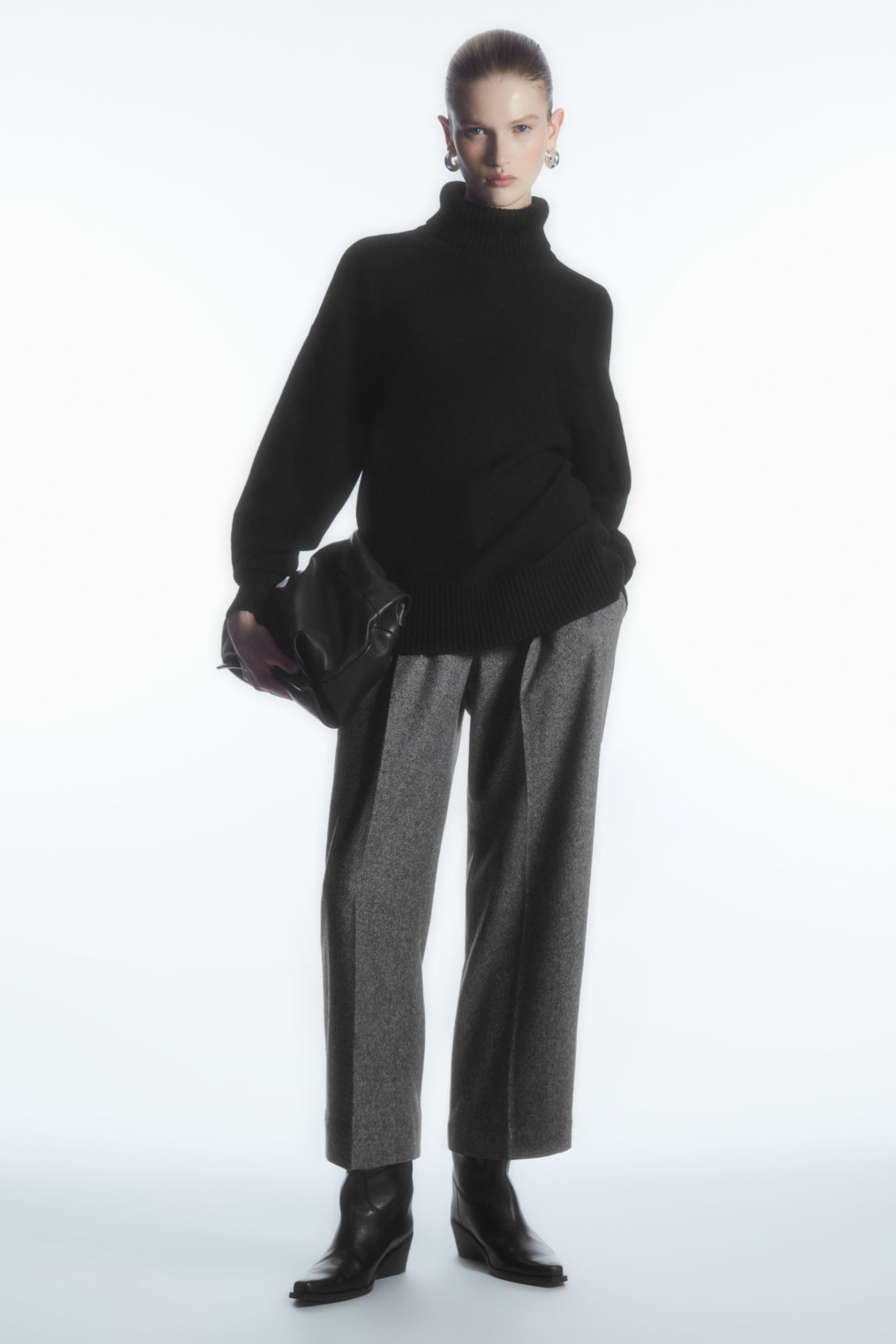 TAILORED WOOL-FLANNEL CULOTTES