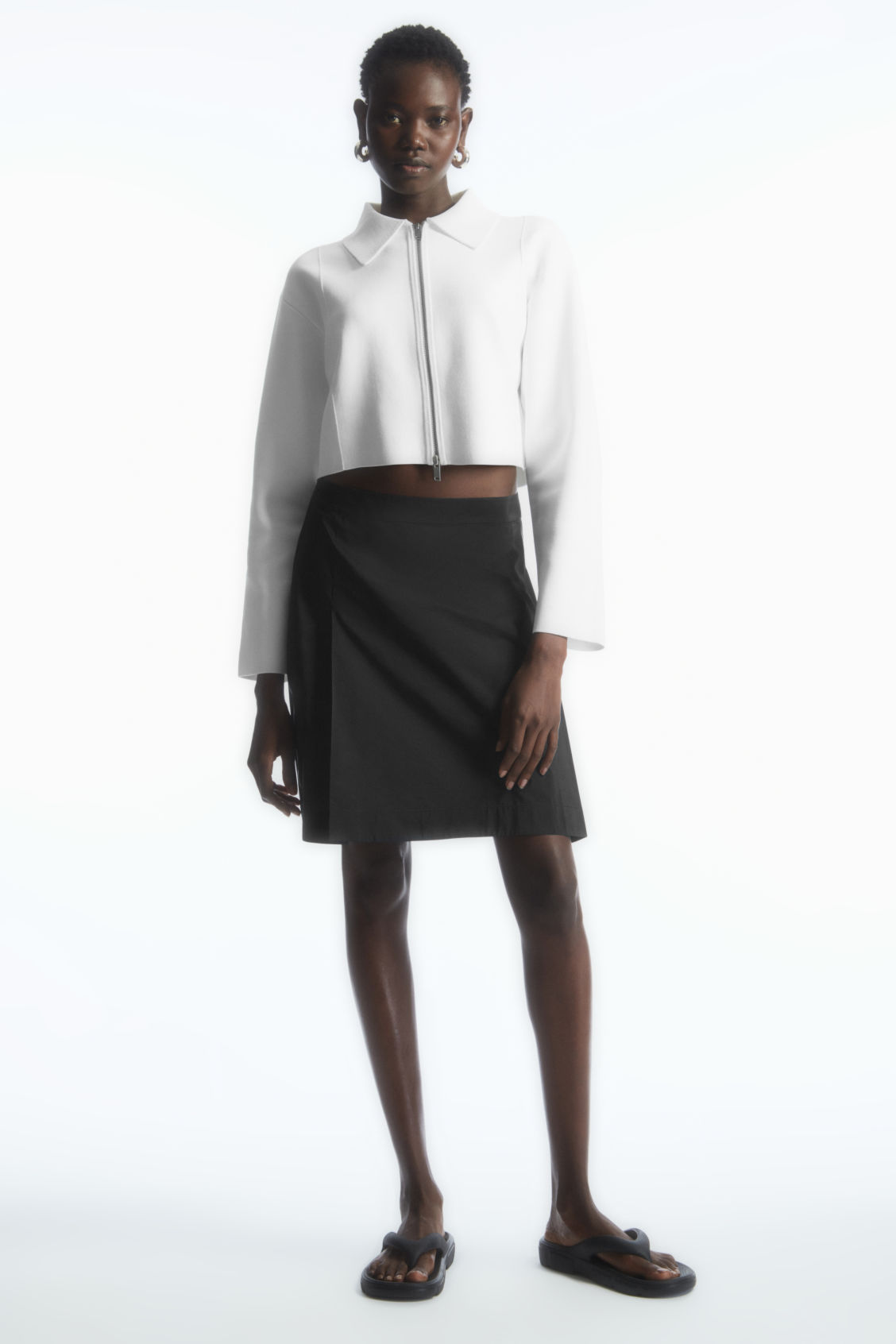 SHELL-PANEL A-LINE MINI SKIRT