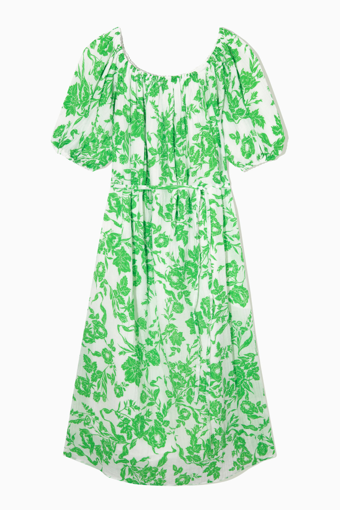 OFF-THE-SHOULDER FLORAL-PRINT DRESS