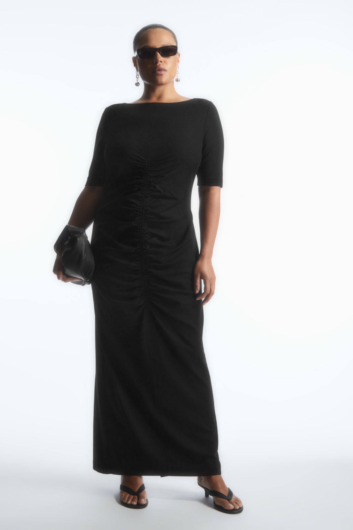 GATHERED T-SHIRT DRESS