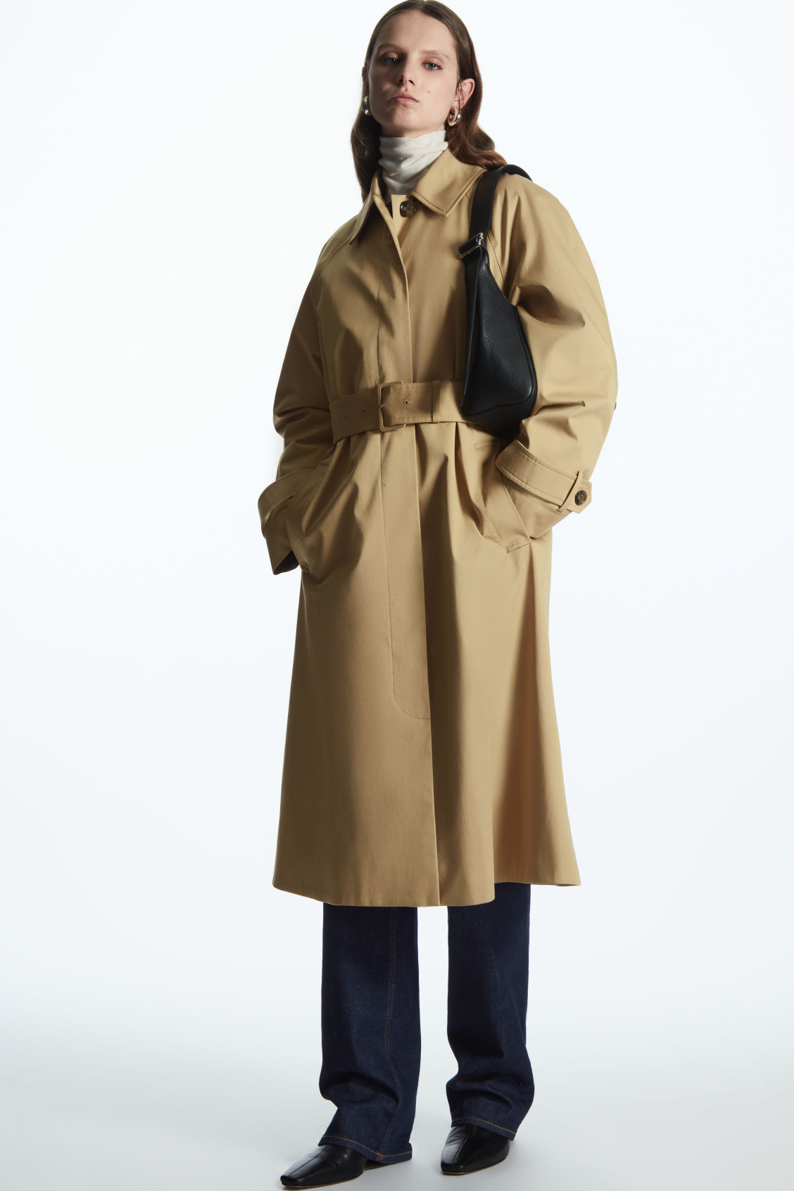 REGULAR-FIT TWILL TRENCH COAT