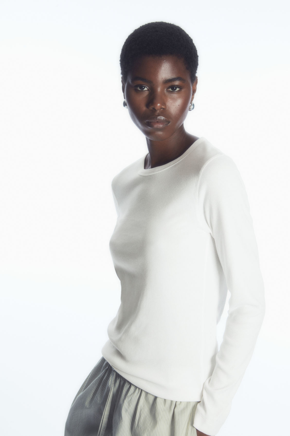 RIBBED JERSEY LONG-SLEEVED TOP
