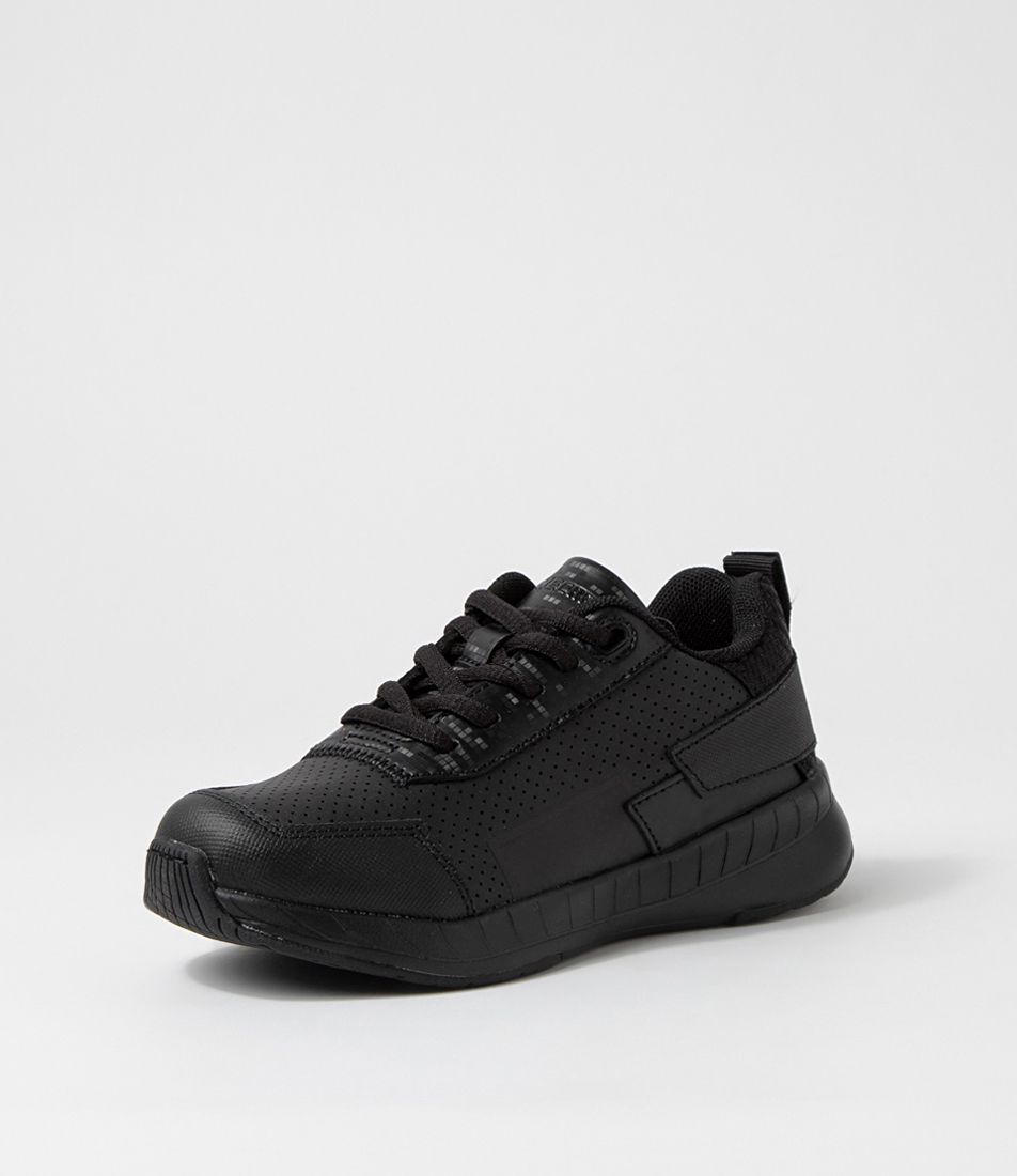 Hero Jnr Lace E Mc Black Synthetic Leather Sneakers