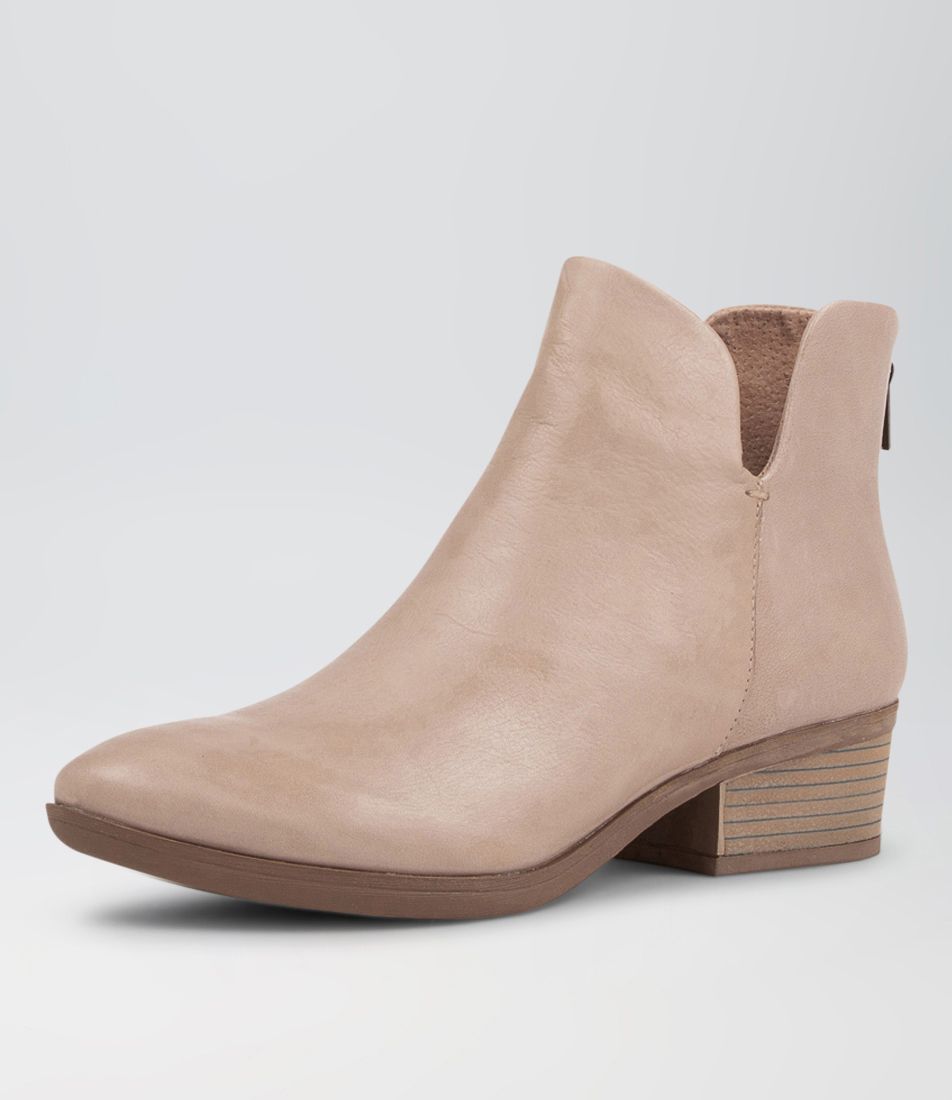 Zhara Dark Stone Leather Lace Up Boots