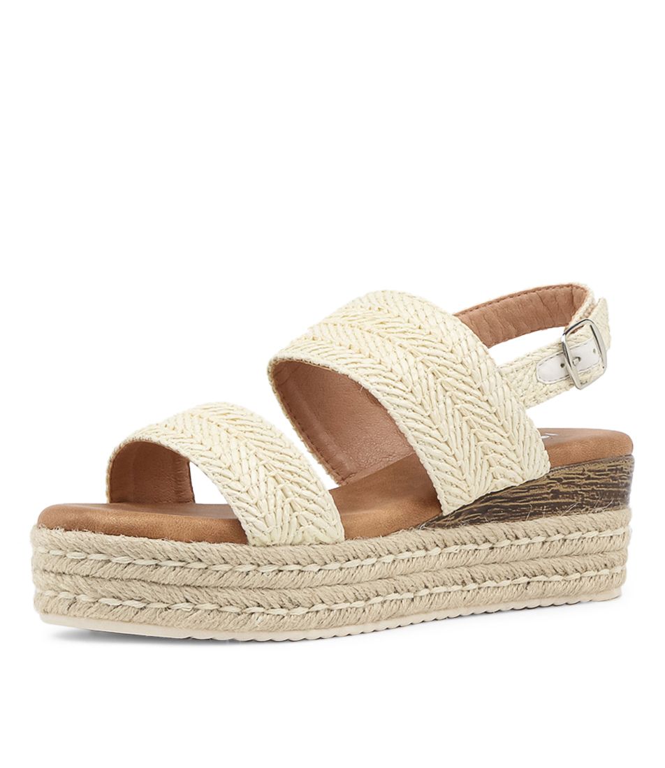 Halla White Syn Raffia Espadrilles