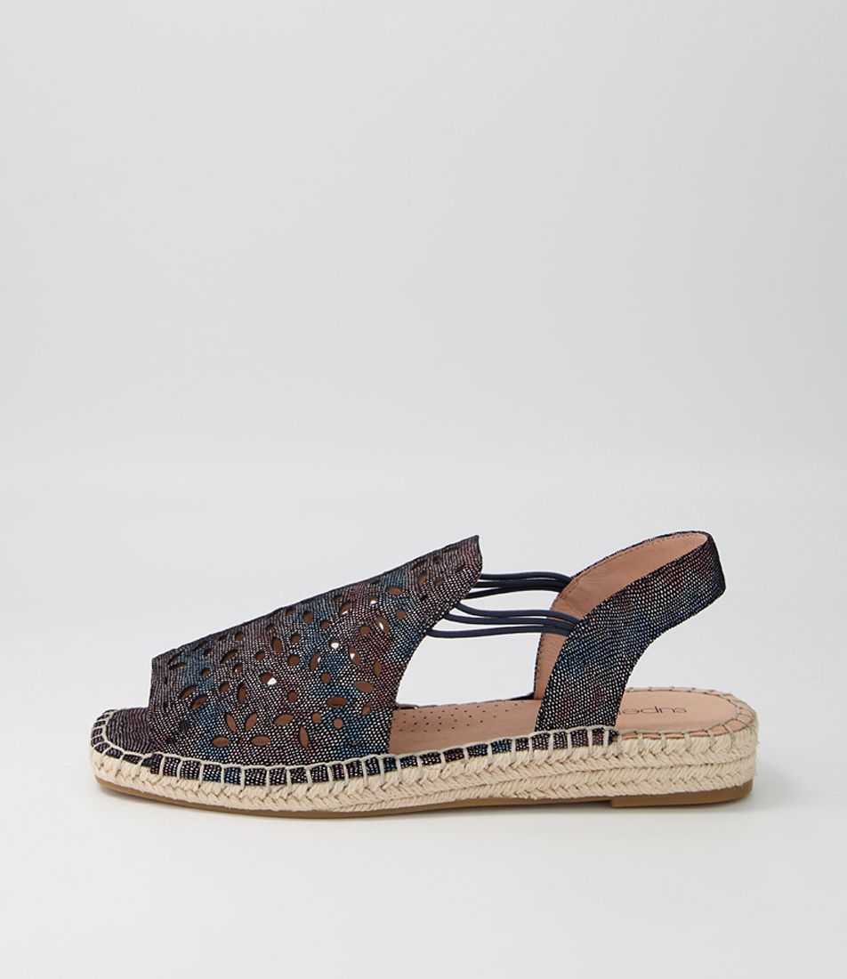 Prettie Black Lizard Print Suede Sandals