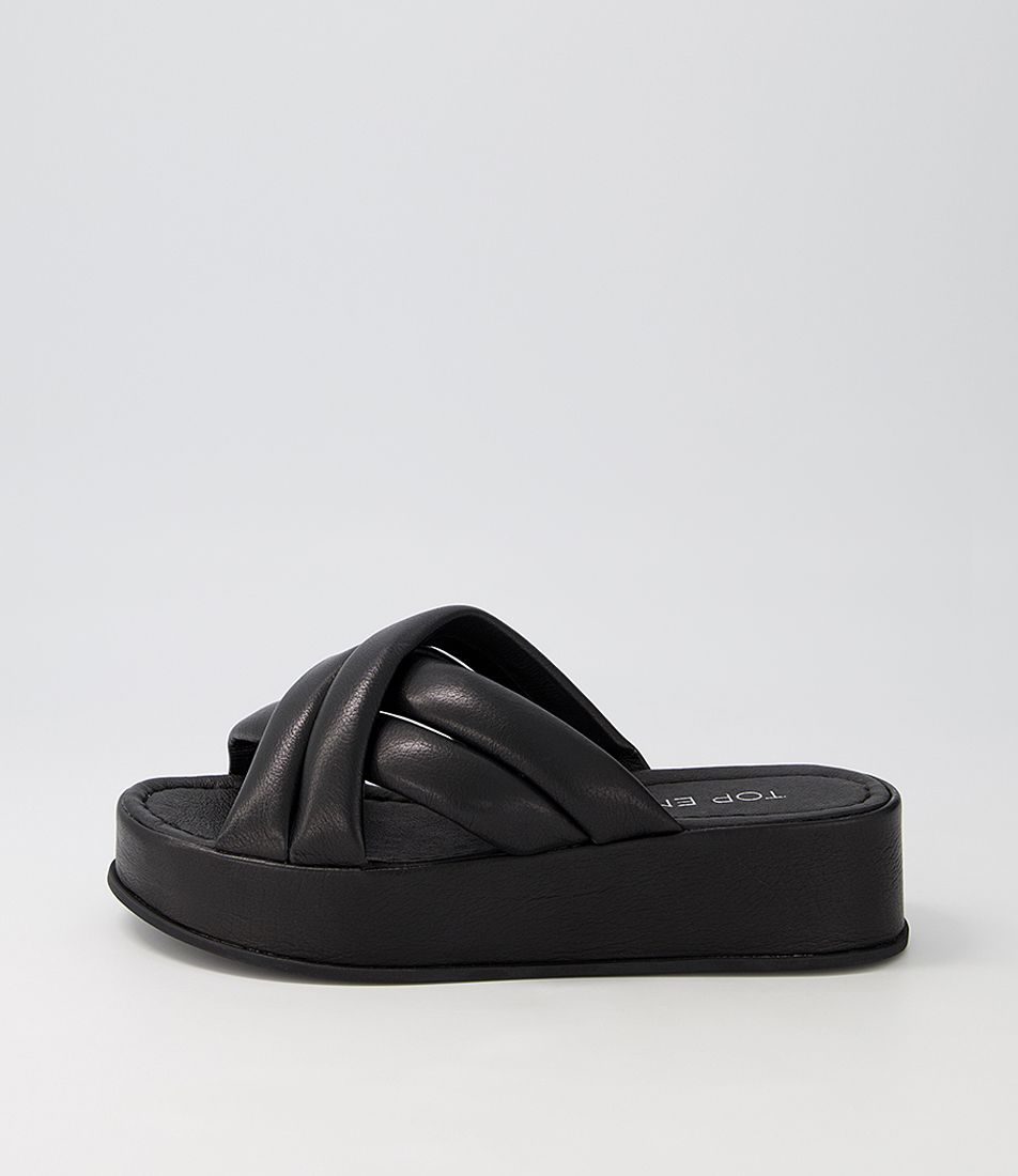 Zizmar Black Leather Sandals