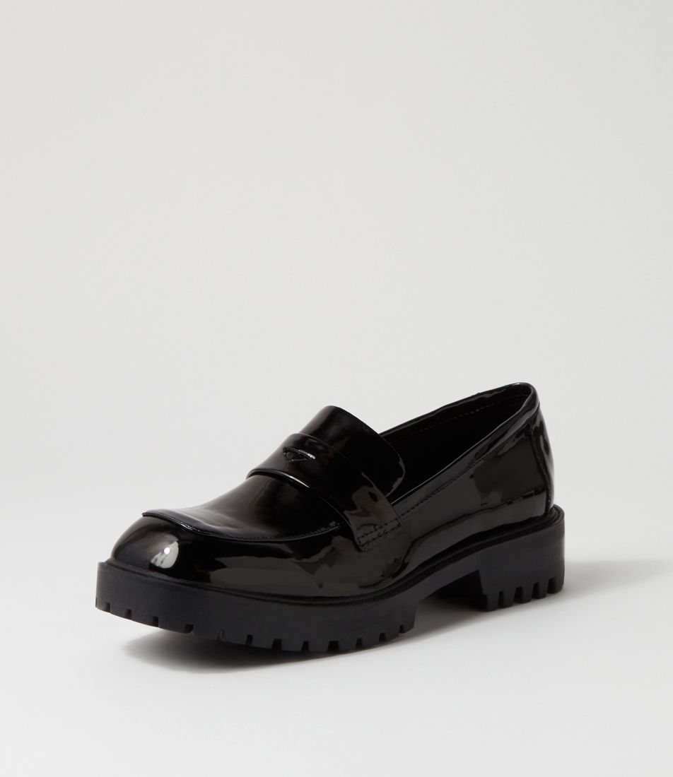 Roycine Black Patent Pu Loafers