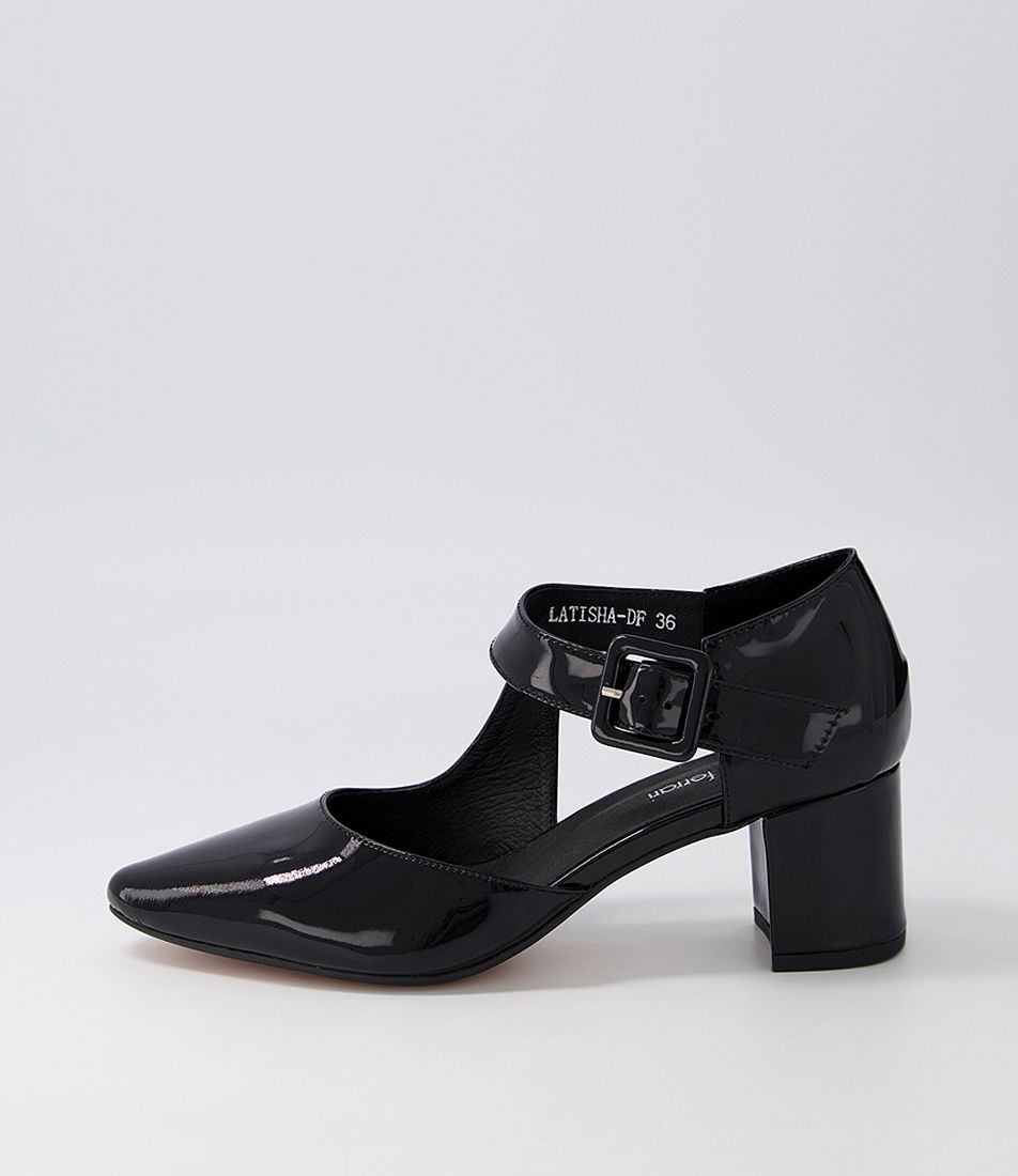 Latisha Black Patent Leather Heels